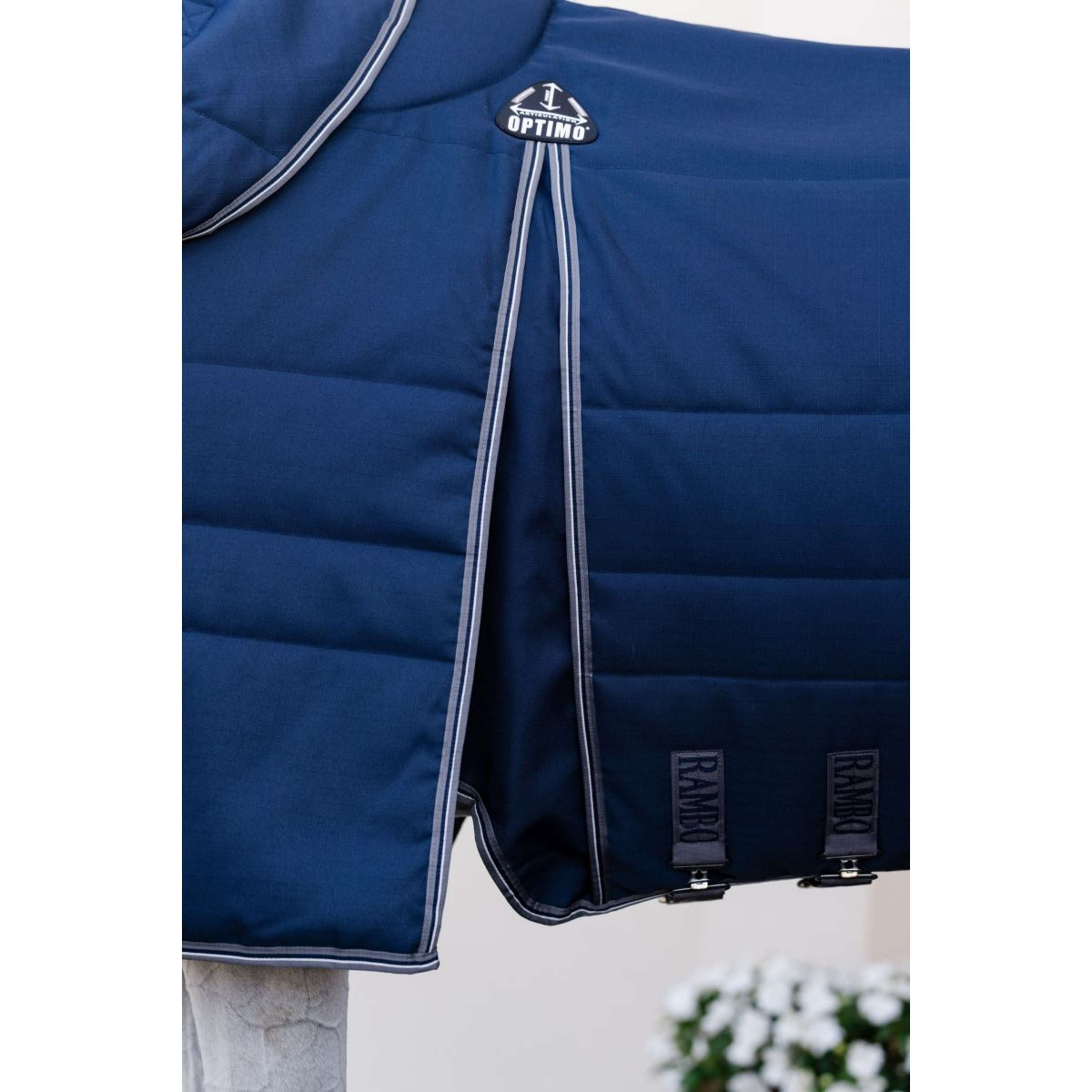 Derka stajenna Rambo Optimo Plus 200g Navy/Thunderstorm Grey/Silver