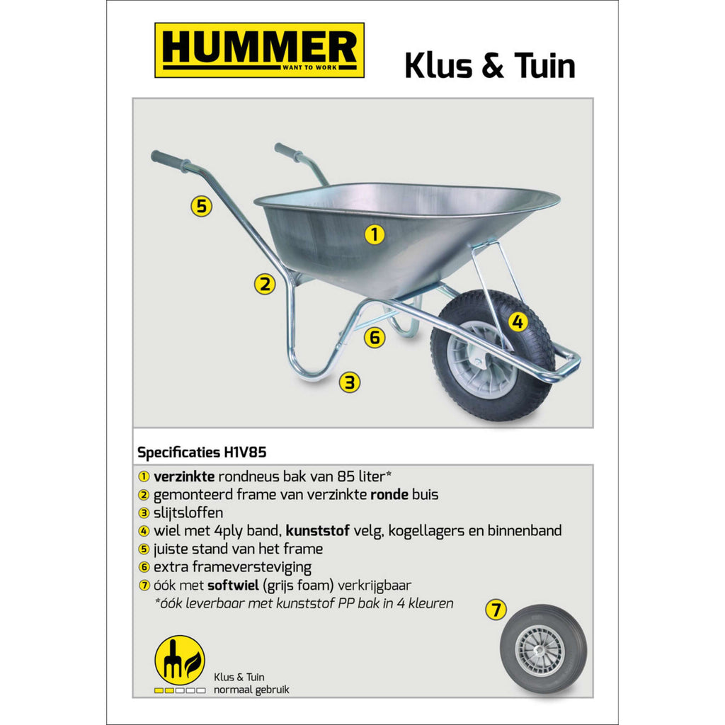 Hummer Taczka Softwiel Galvanised