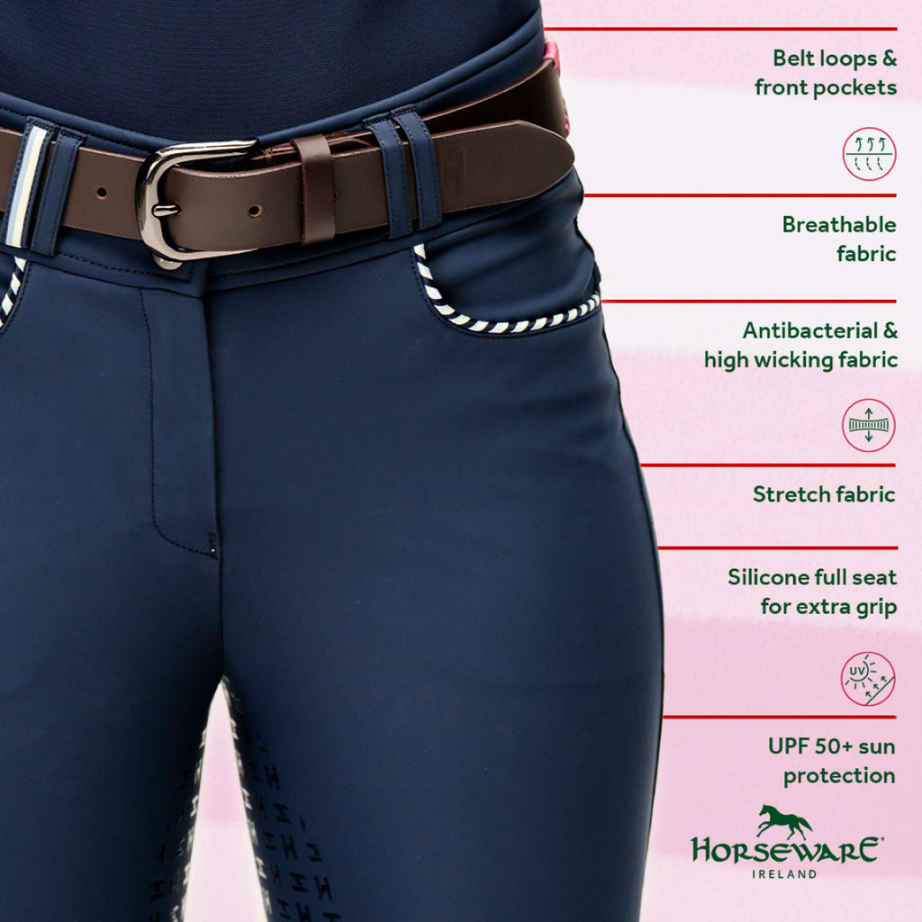 Horseware Bryczesy Newmarket High Rise z pełnym lejem granatowe
