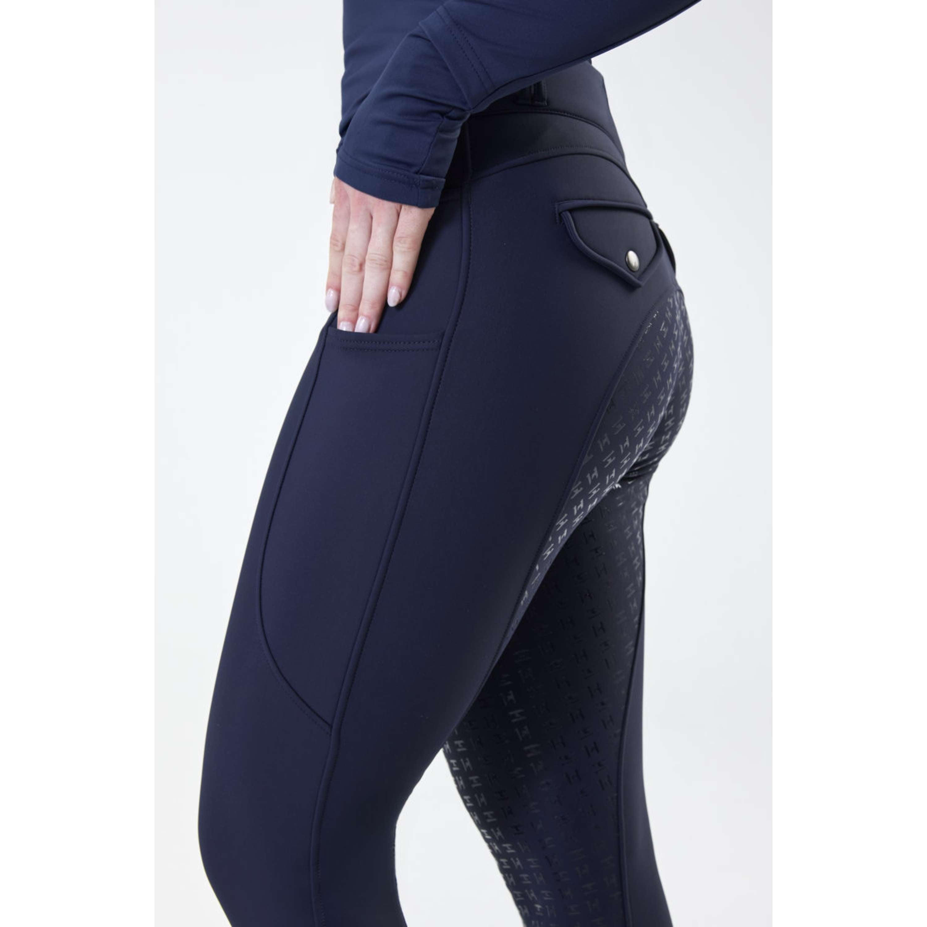 Horseware Zimowe Legginsy Jeździeckie FlexFit Full Seat Core Navy