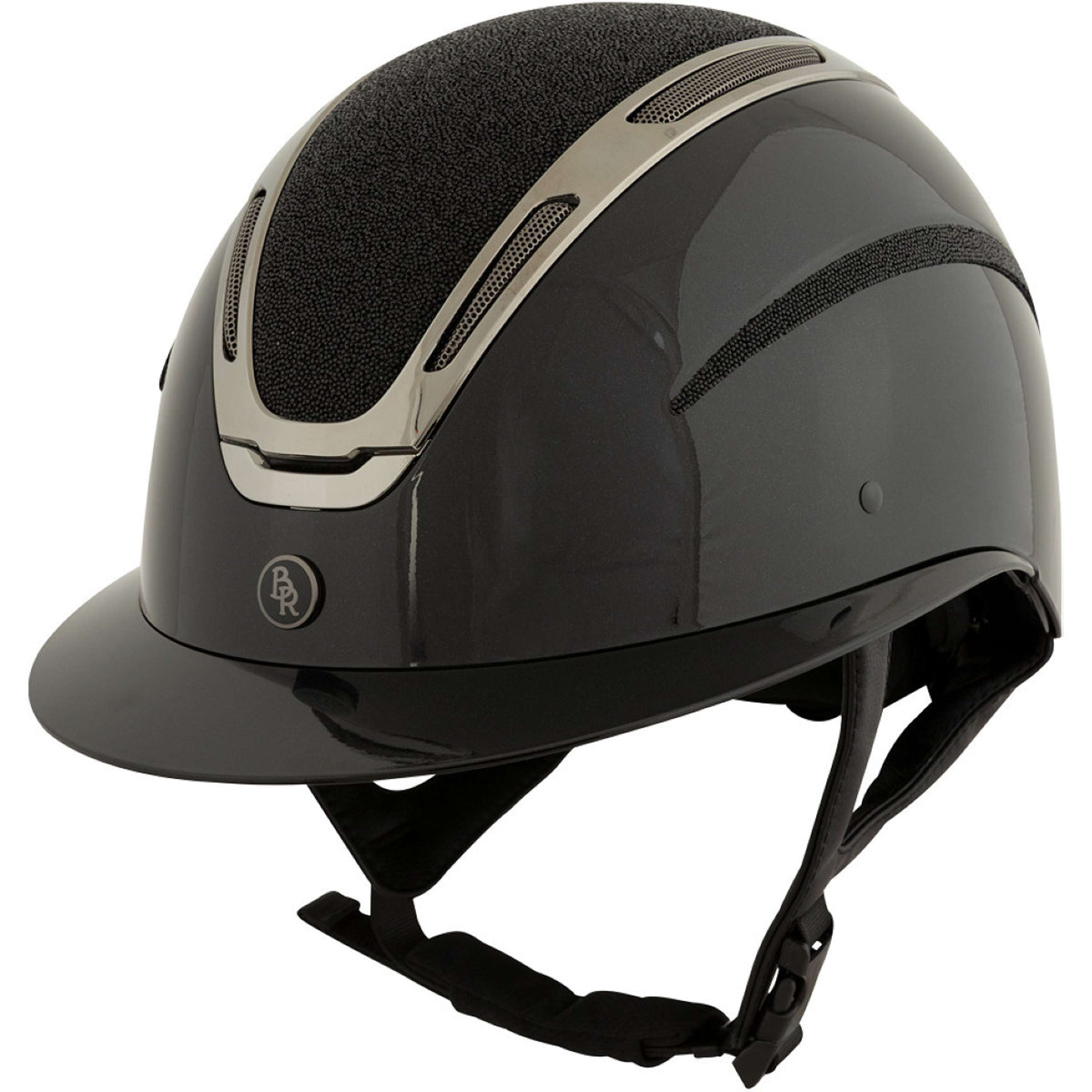 BR Kask Jeździecki Zeta Starlight Czarny/Stalowoszary