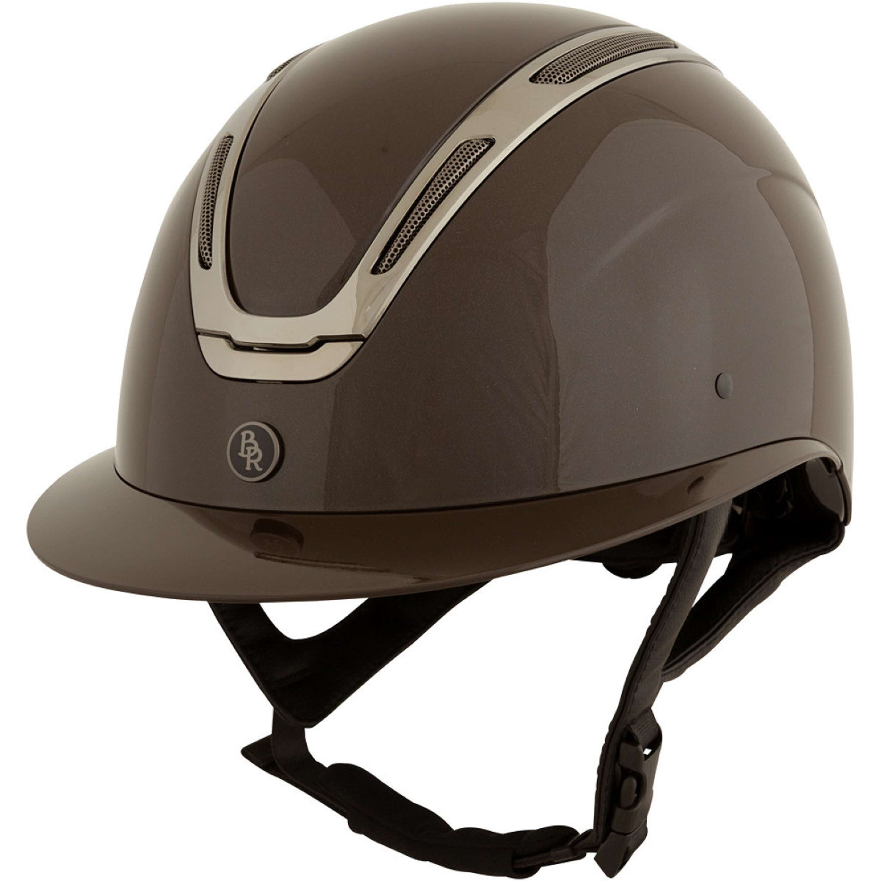 BR Kask Jeździecki Zeta Serene Shine Brązowy/Stalowoszary
