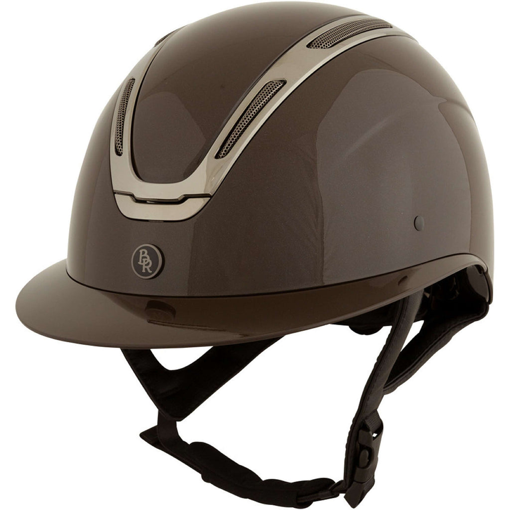 BR Kask Jeździecki Zeta Serene Shine Brązowy/Stalowoszary
