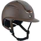 Kask jeździecki Imperial Riding IRHOLania Deluxe z dużym daszkiem, brązowy