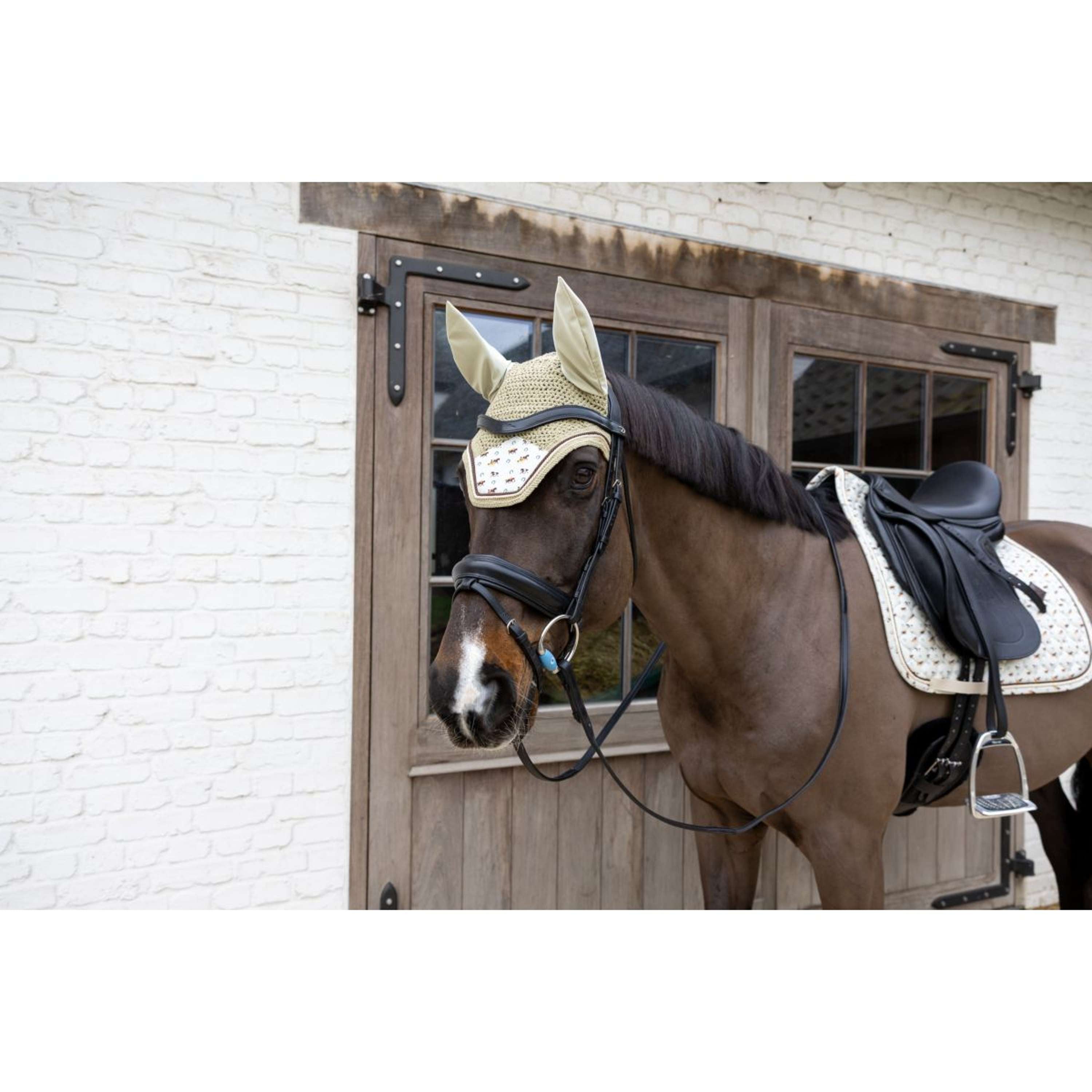 Kentucky Nauszniki Wellington Velvet Horse Printing Beżowe