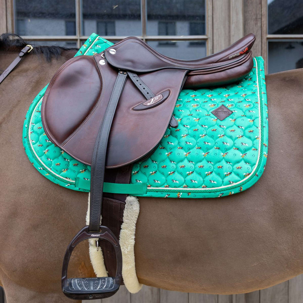 Kentucky Potnik Velvet Horse Printing Skokowy Zielony