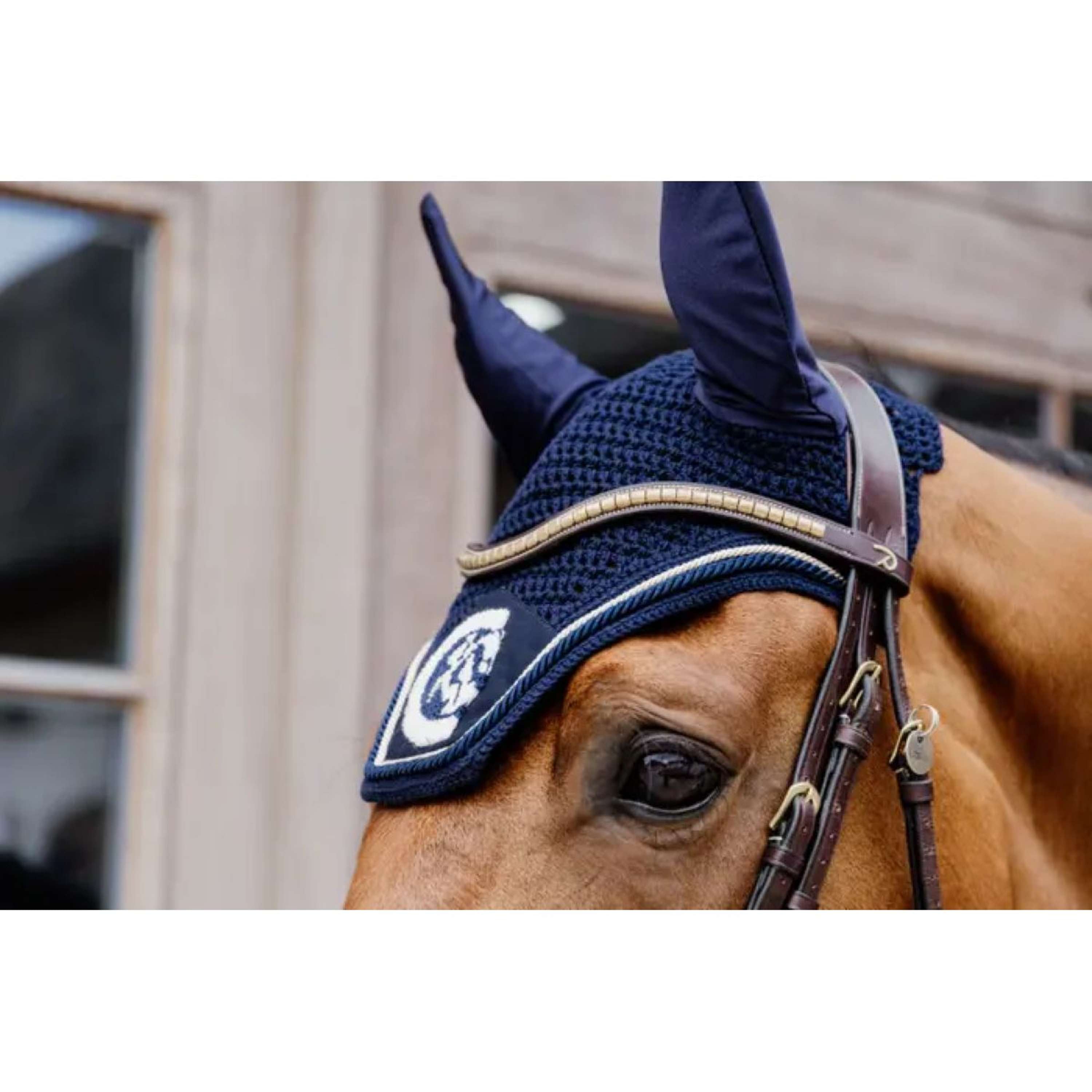 Kentucky Horsewear Nauszniki Wellington 3D Logo Granatowe