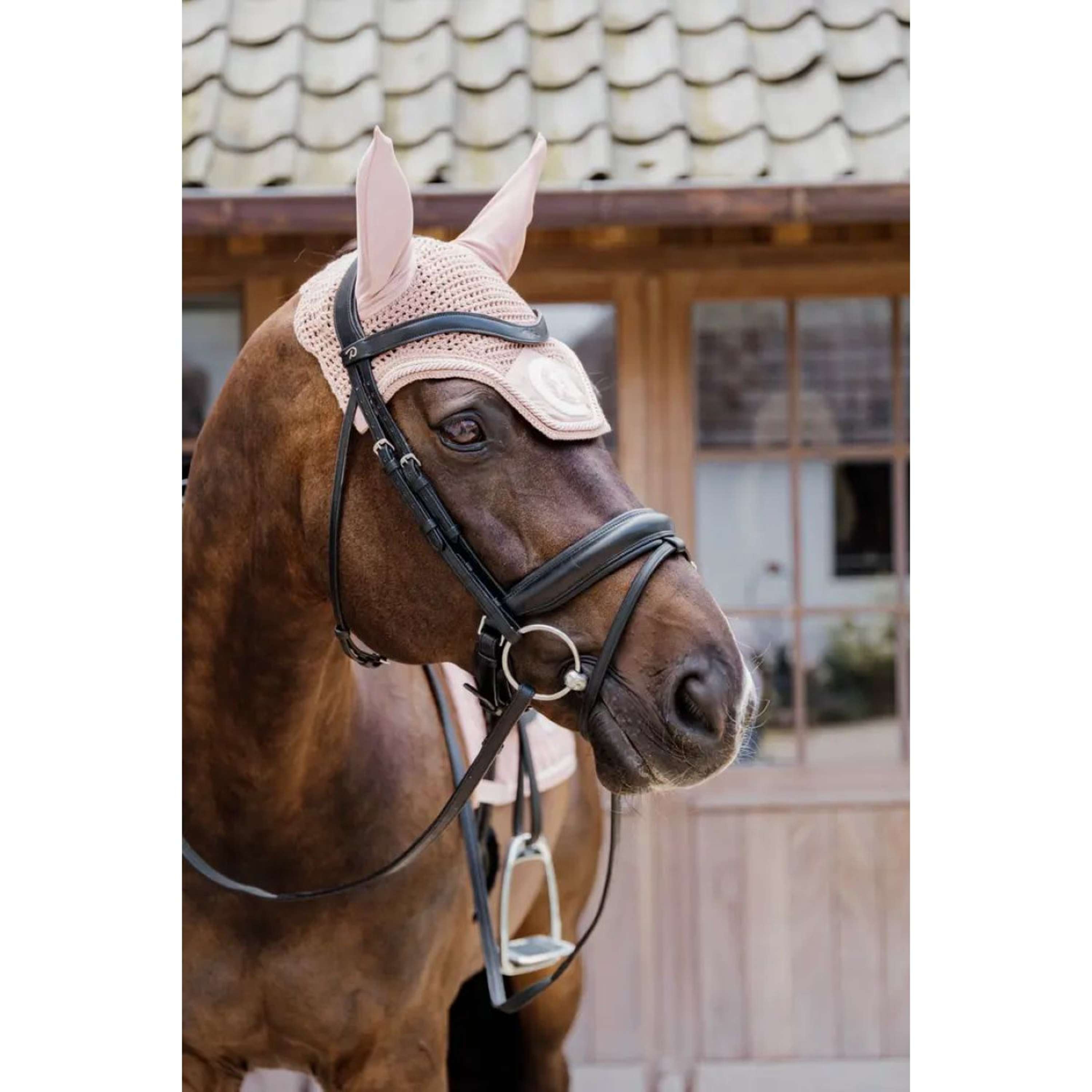 Kentucky Horsewear Nauszniki Wellington 3D Logo Stary Róż