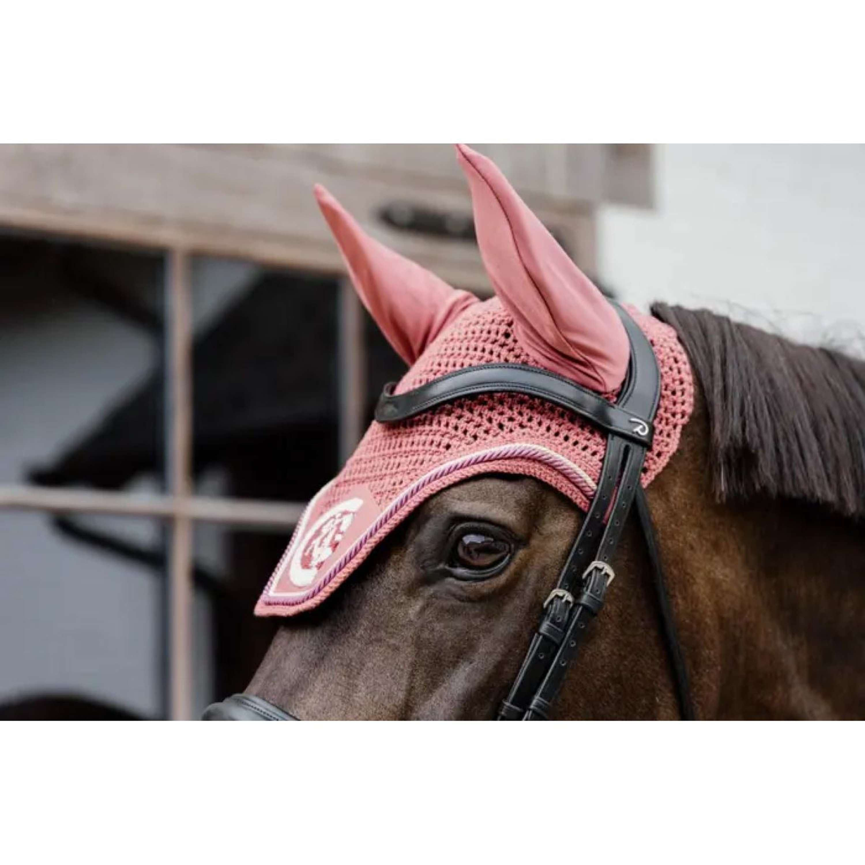 Kentucky Horsewear Nauszniki Wellington 3D Logo Fuksja