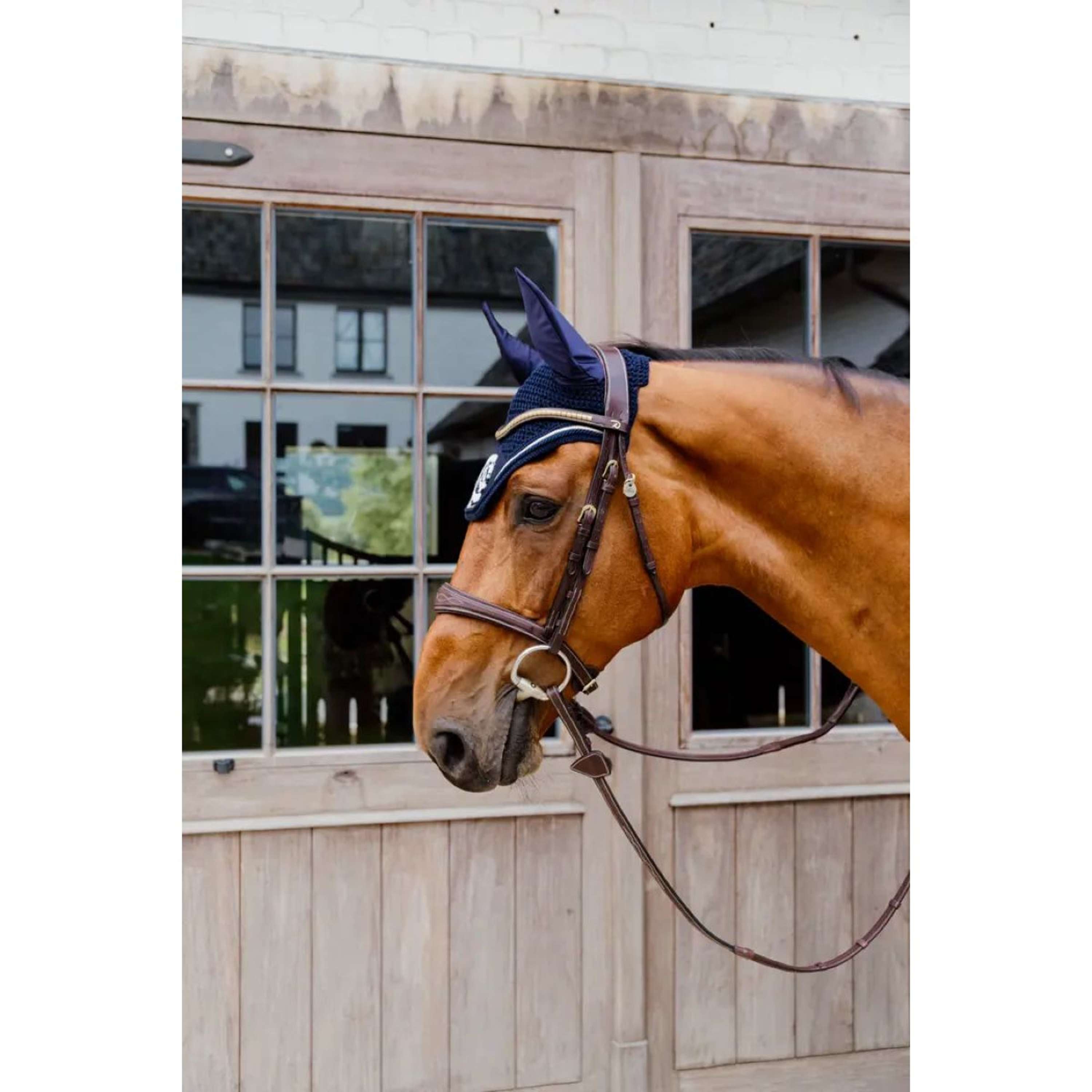 Kentucky Horsewear Nauszniki Wellington 3D Logo Granatowe