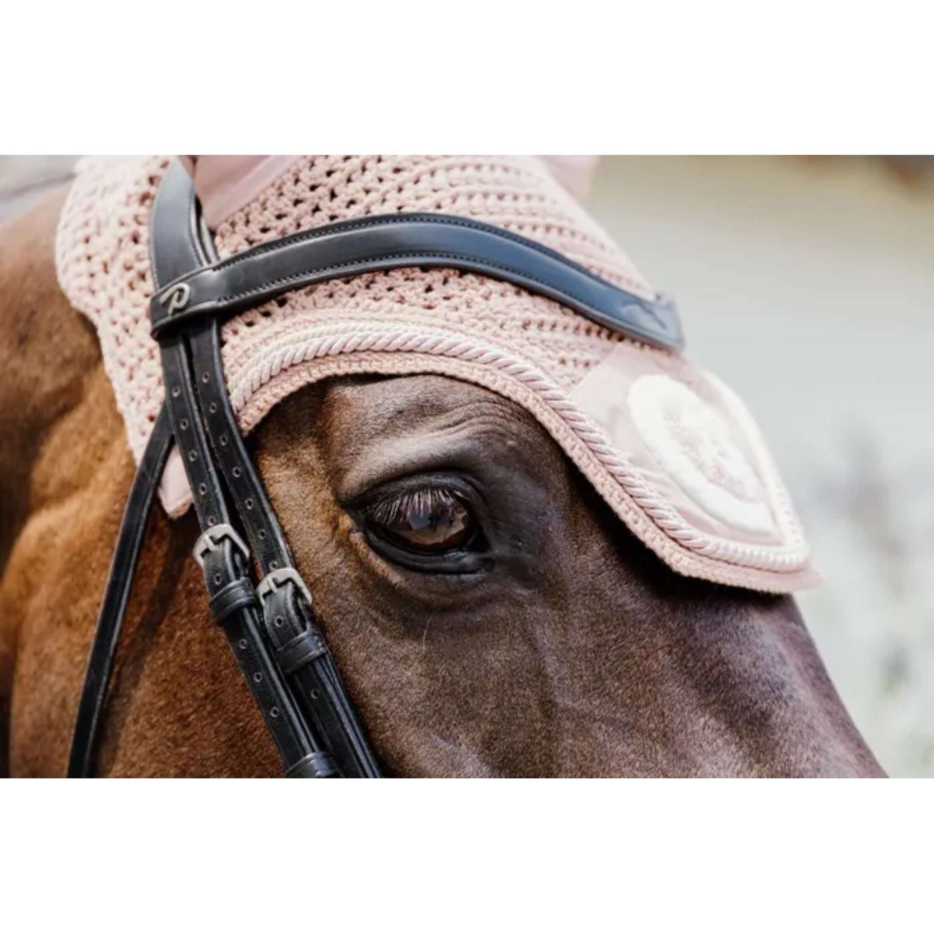 Kentucky Horsewear Nauszniki Wellington 3D Logo Stary Róż
