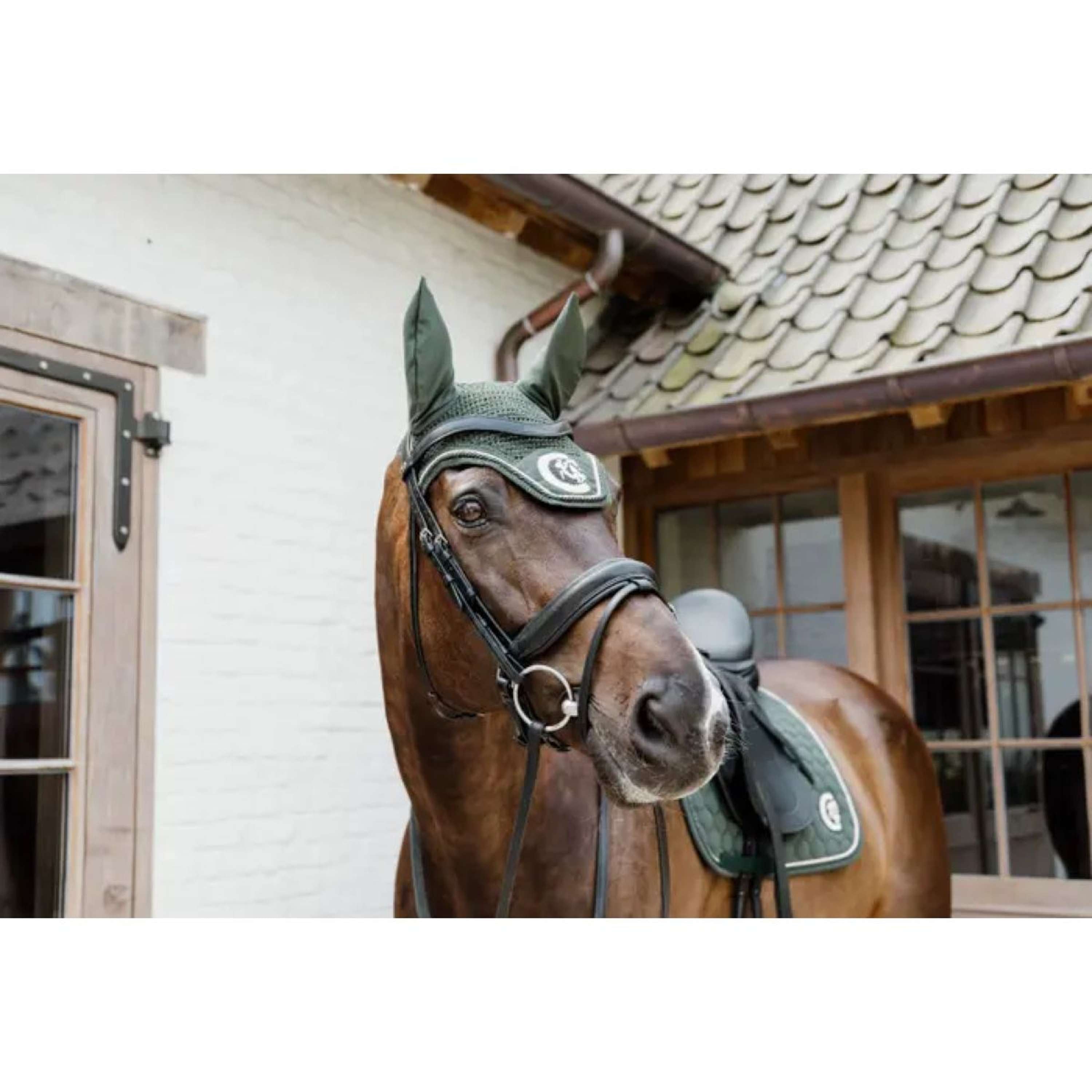 Kentucky Horsewear Nauszniki Wellington 3D Logo Pine Green