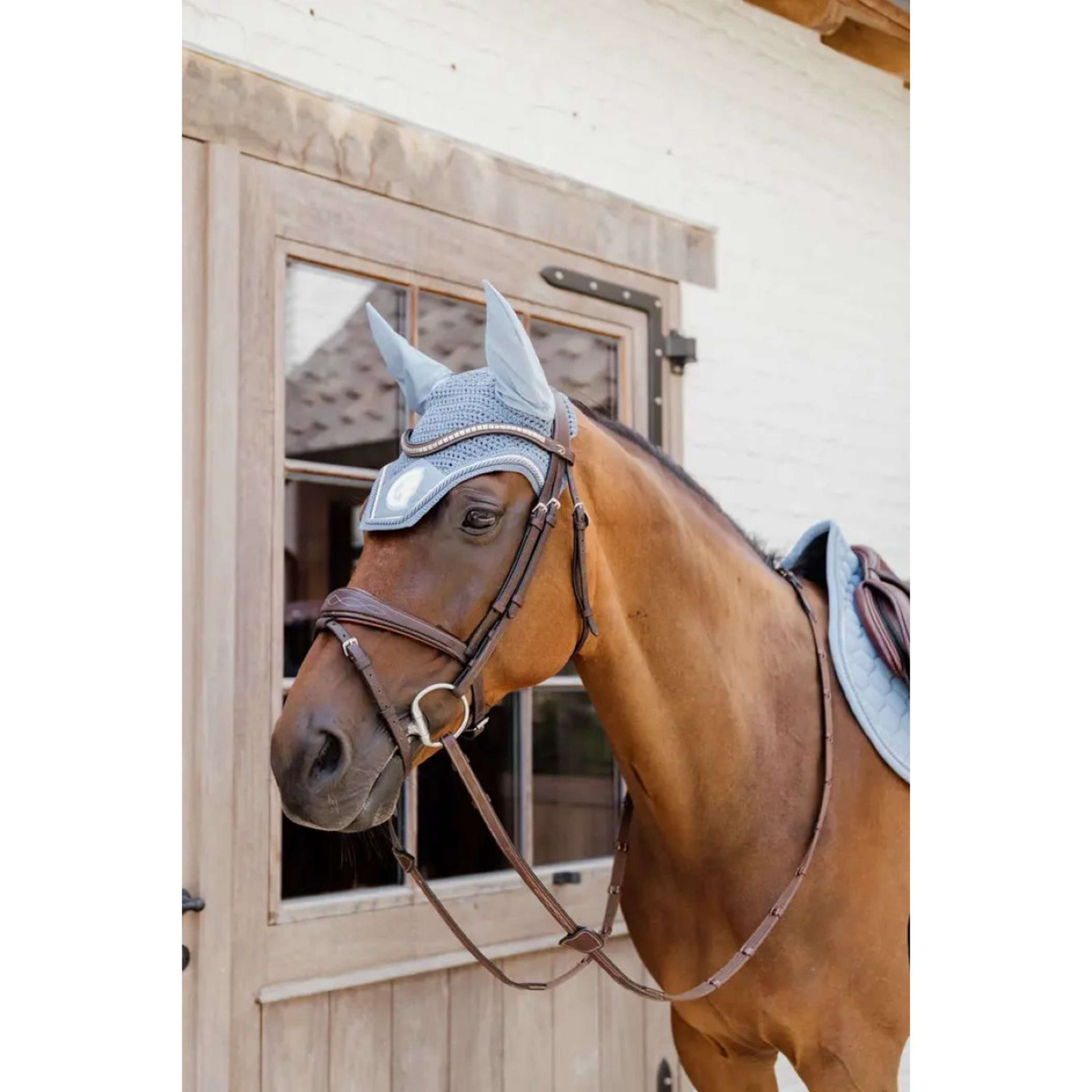 Kentucky Horsewear Nauszniki Wellington 3D Logo Jasnoniebieskie