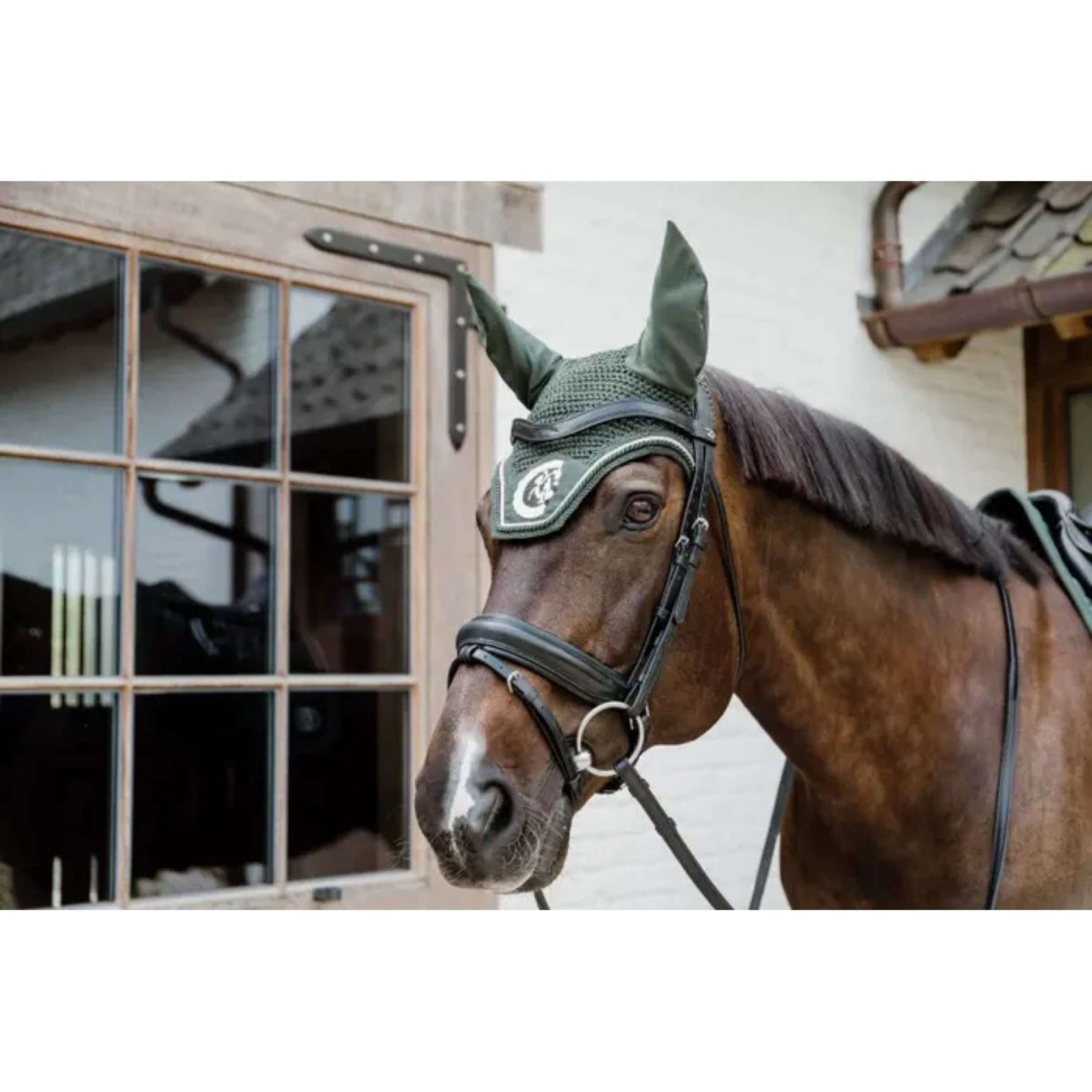 Kentucky Horsewear Nauszniki Wellington 3D Logo Pine Green