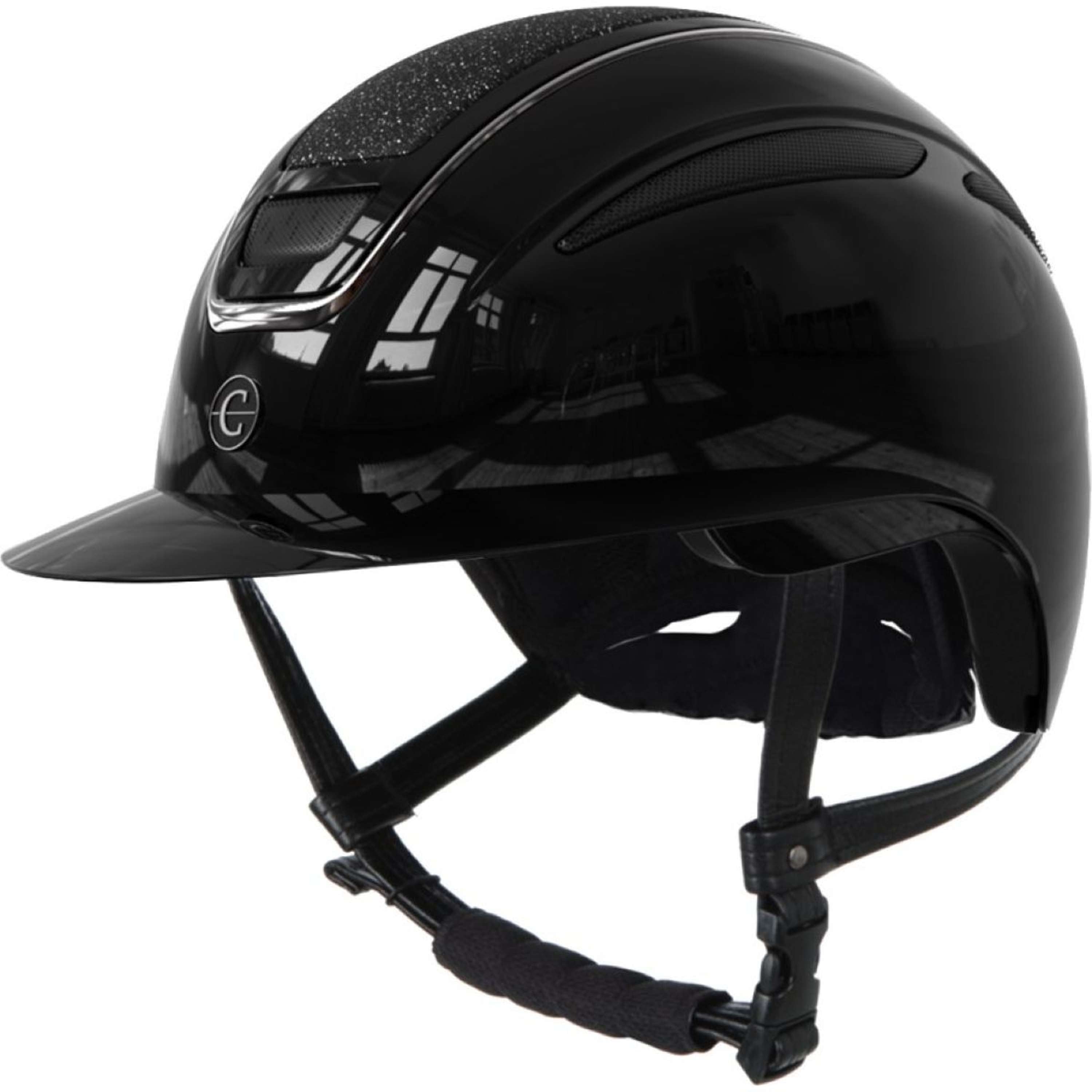 Covalliero Kask Jeździecki Elite Polo Lakierowany Czarny