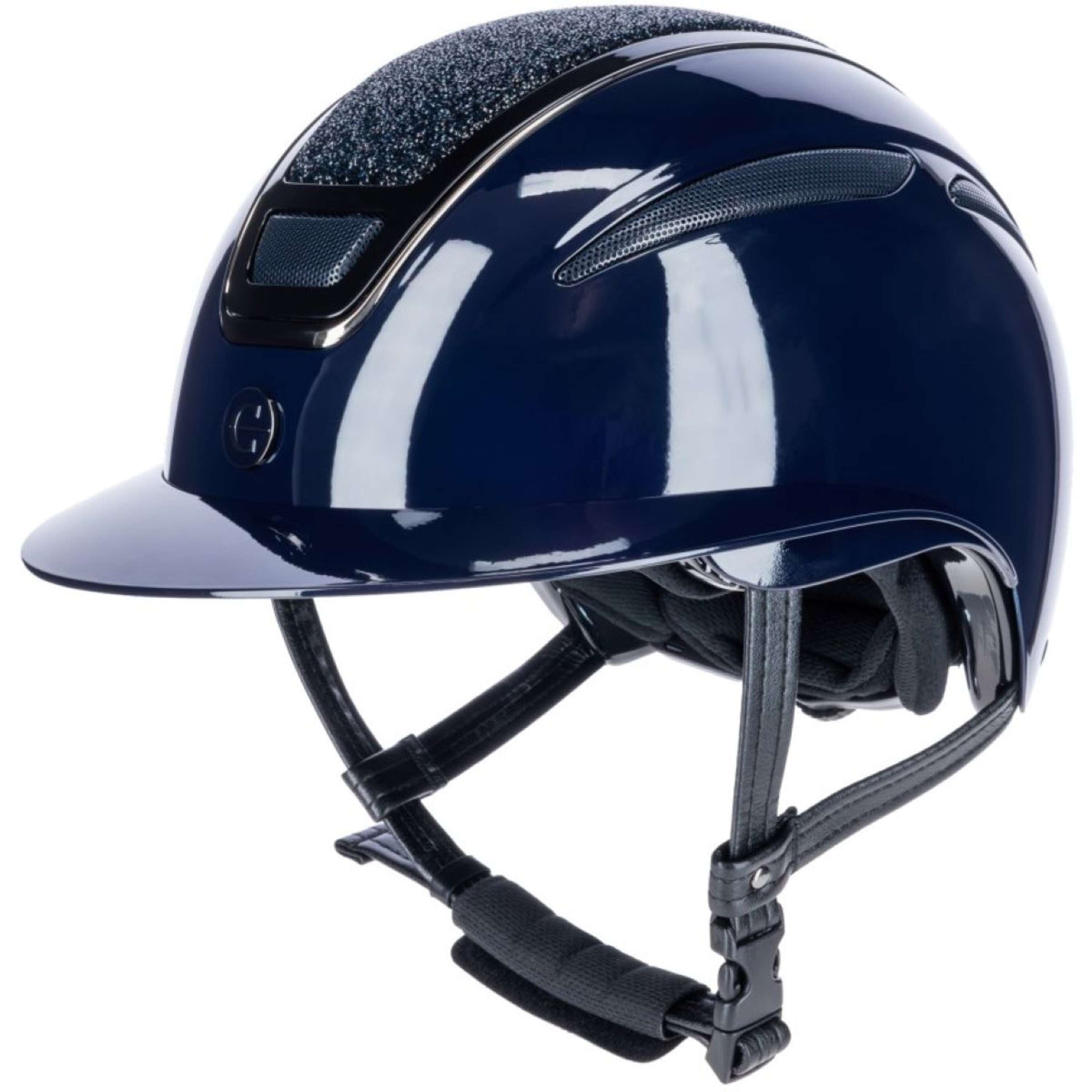 Covalliero Kask Jeździecki Elite Polo Lakierowany Niebieski