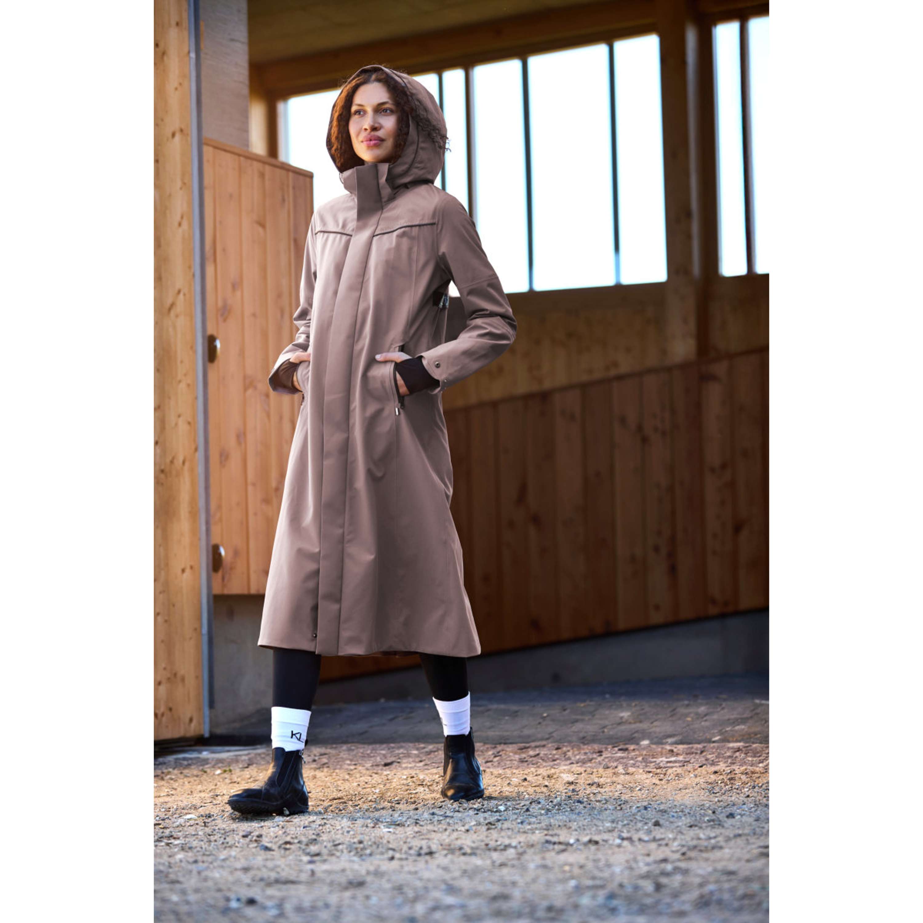 Kingsland Długi Płaszcz KLLucia Wodoodporny Brown Iron