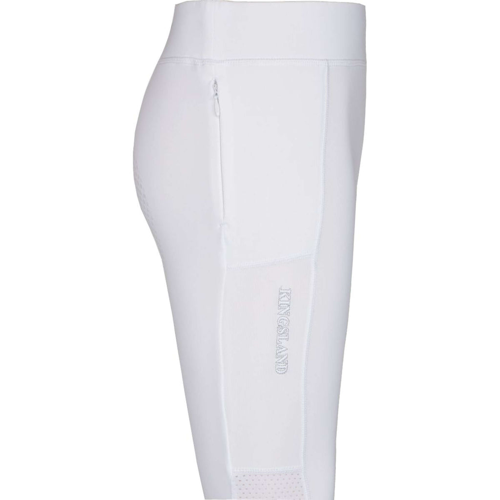 Kingsland Bryczesy Jeździeckie Kemmie F Tec2 Full Grip Dziewczęce Białe