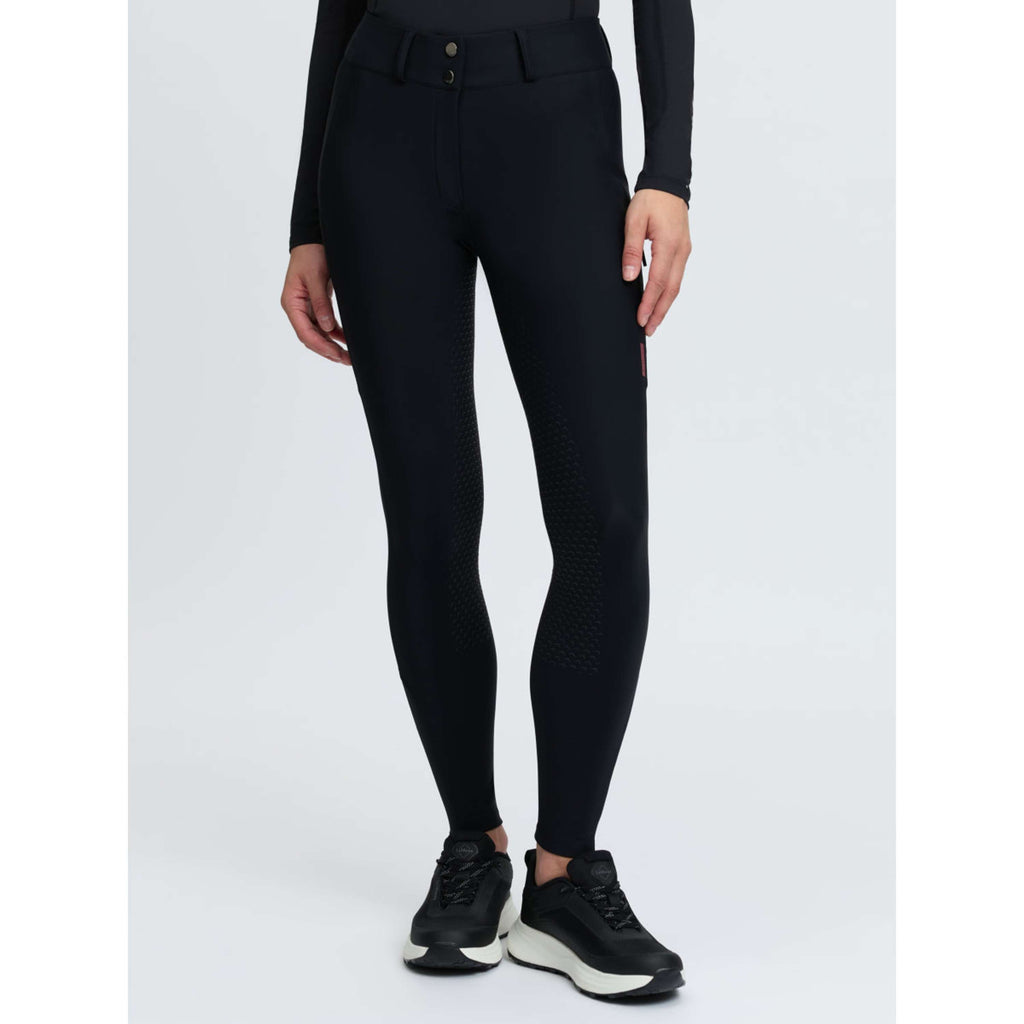 Bryczesy LeMieux Stormwear z lejem kolanowym, czarne