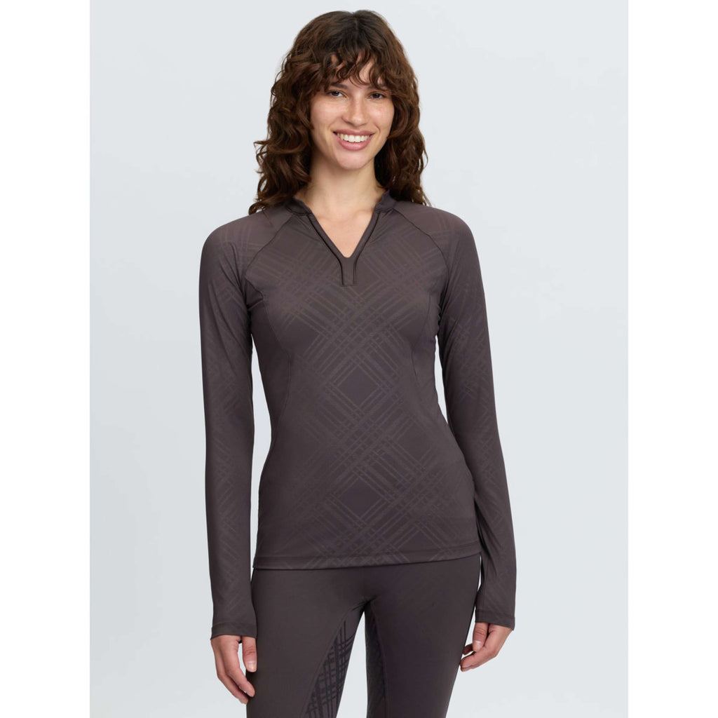 LeMieux Baselayer Heritage Check Długie Rękawy Cocoa