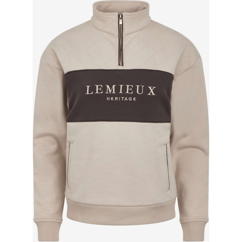 LeMieux Sweter Heritage Quarter Zip Kamienny