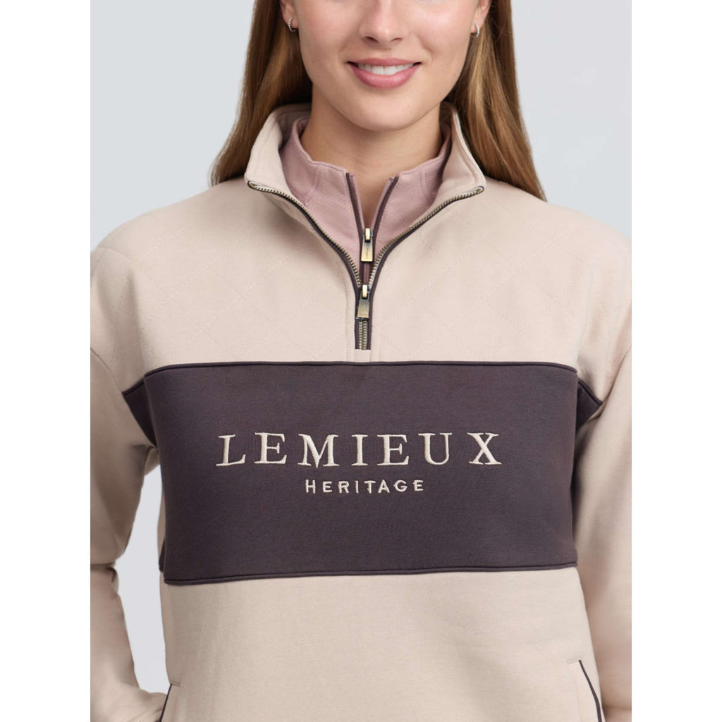 LeMieux Sweter Heritage Quarter Zip Kamienny