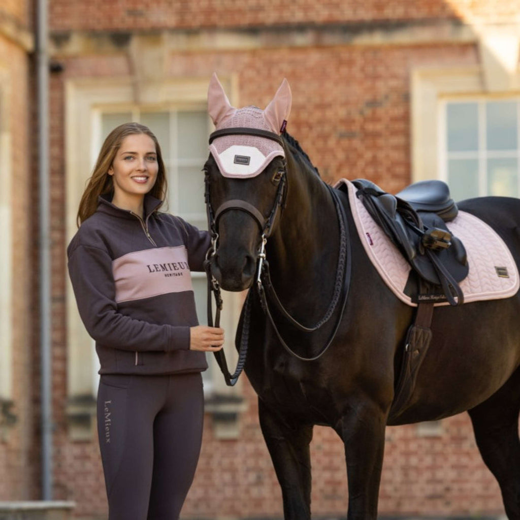 LeMieux Sweter Heritage Quarter Zip Cocoa