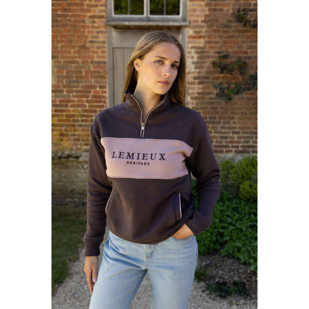 LeMieux Sweter Heritage Quarter Zip Cocoa