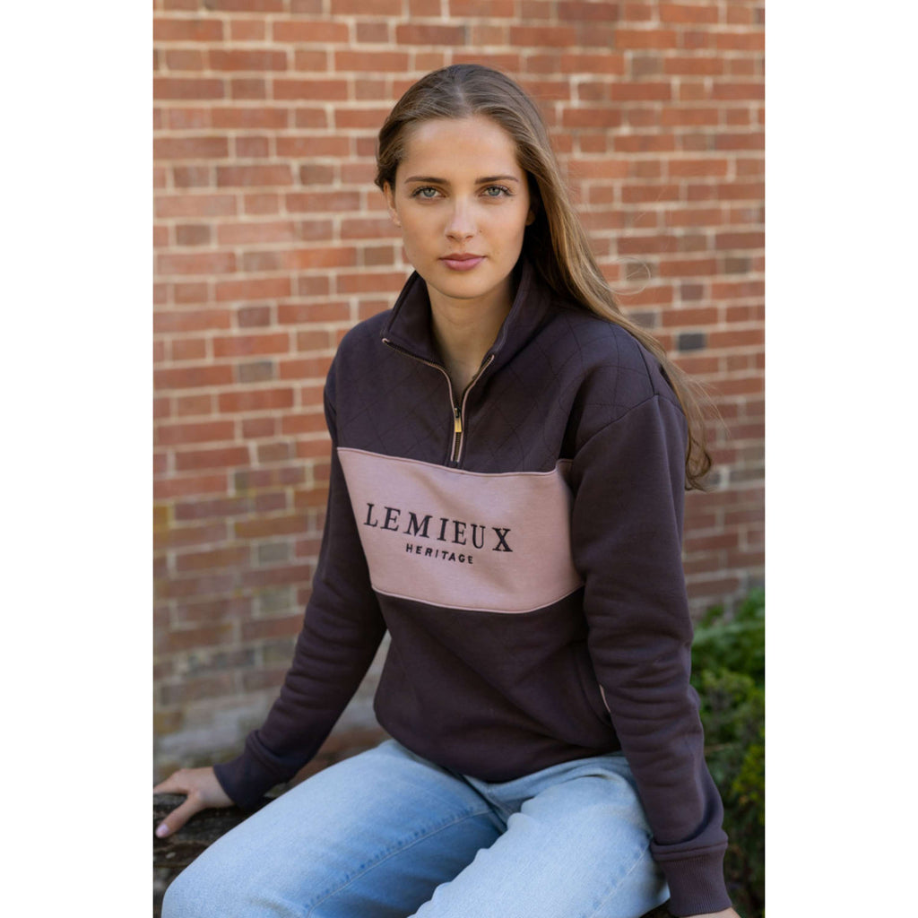 LeMieux Sweter Heritage Quarter Zip Cocoa