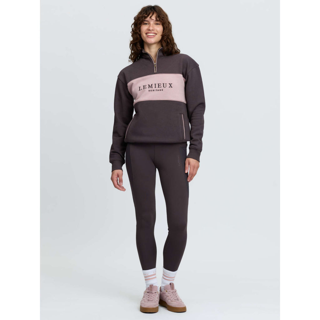 LeMieux Sweter Heritage Quarter Zip Cocoa