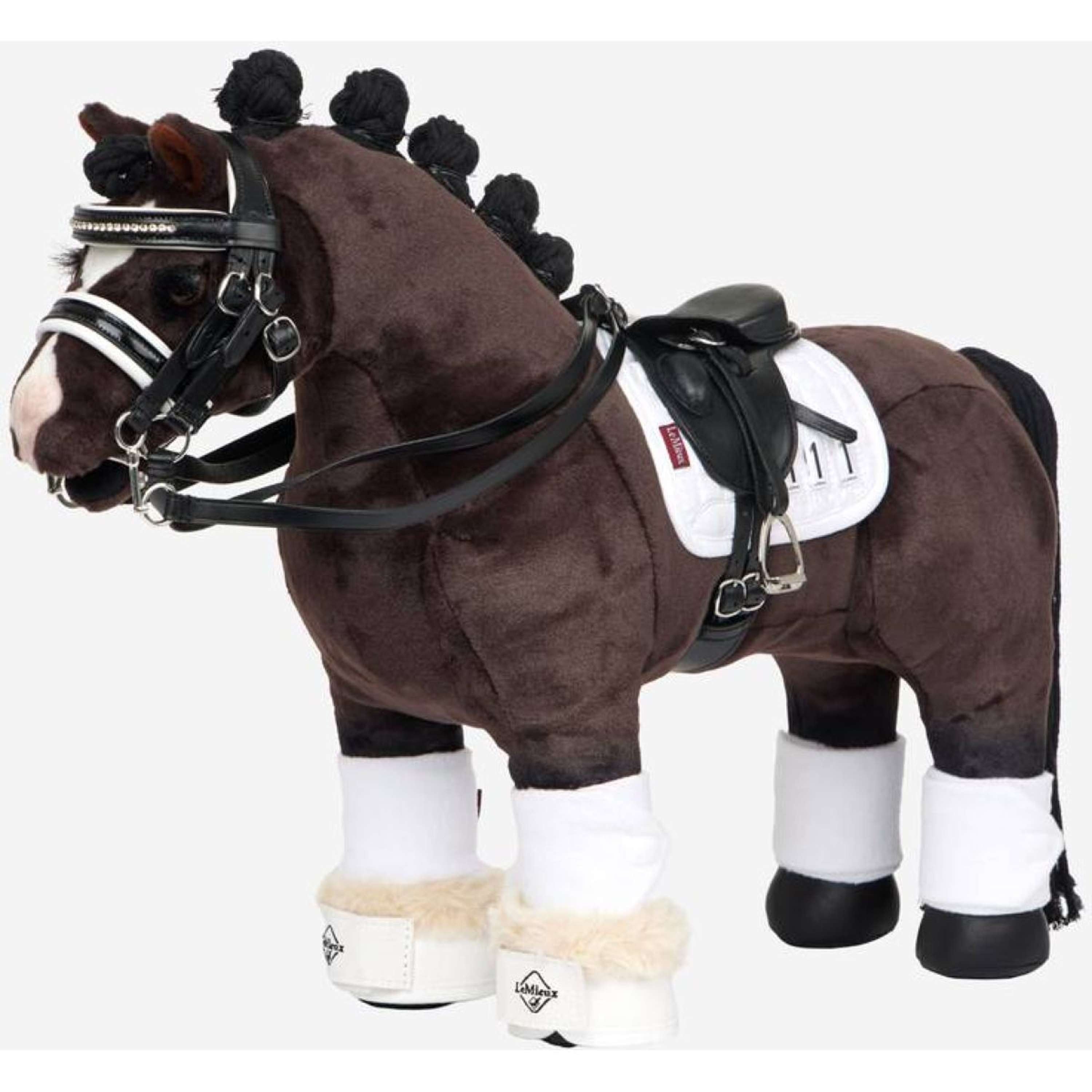 LeMieux Toy Pony Czekoladowy czaprak ujeżdżeniowy biały