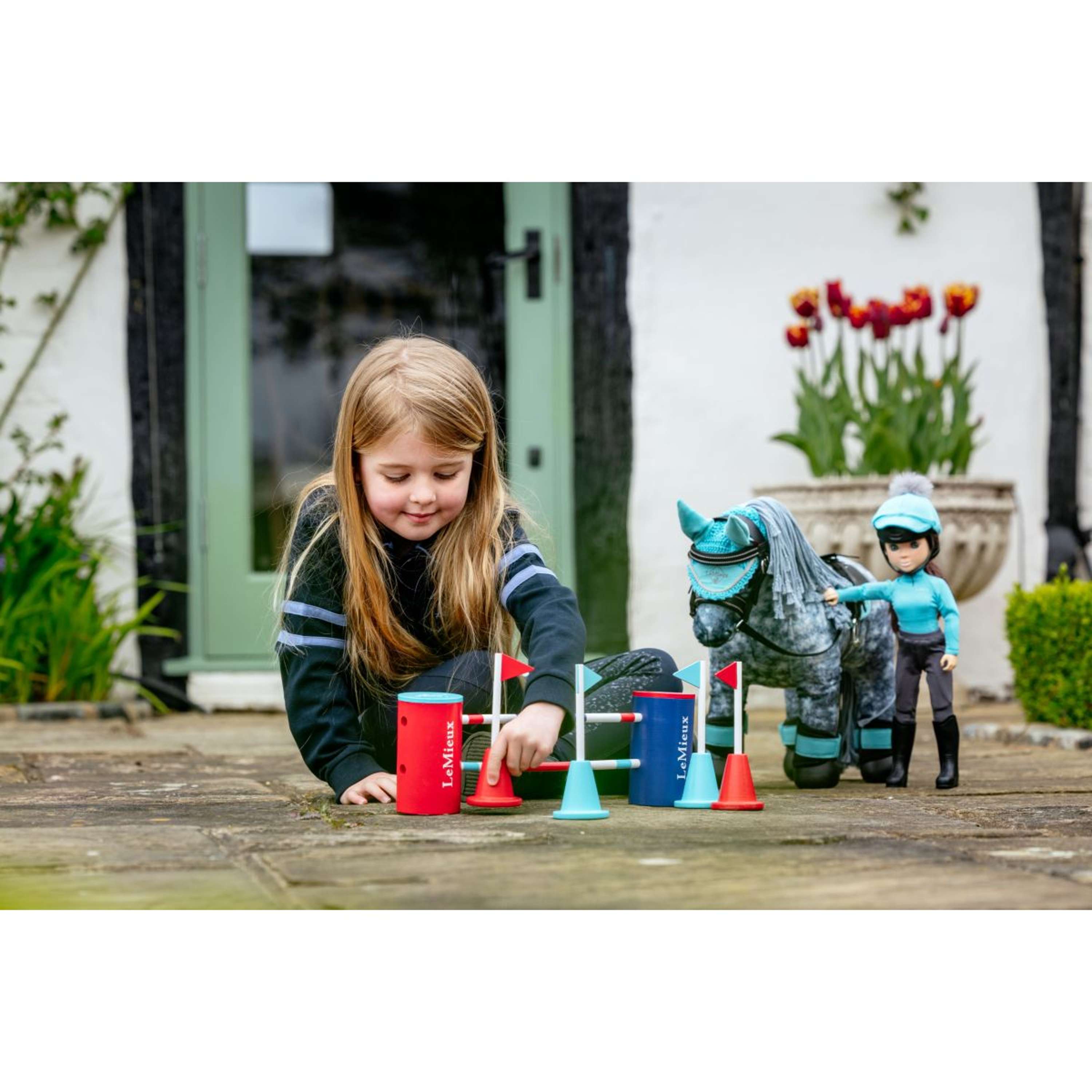 LeMieux Toy Pony Course Builder Set Czerwony/niebieski