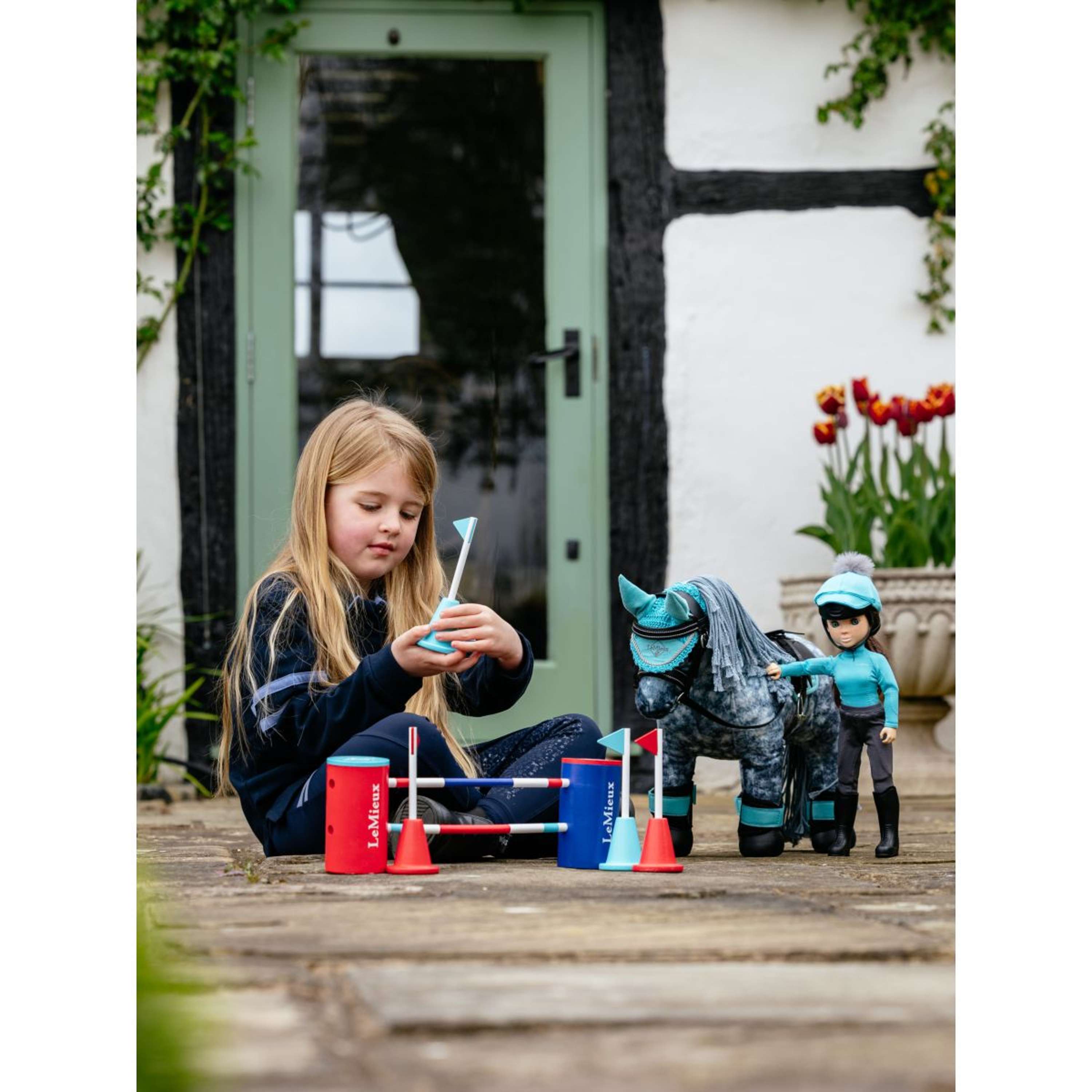 LeMieux Toy Pony Course Builder Set Czerwony/niebieski