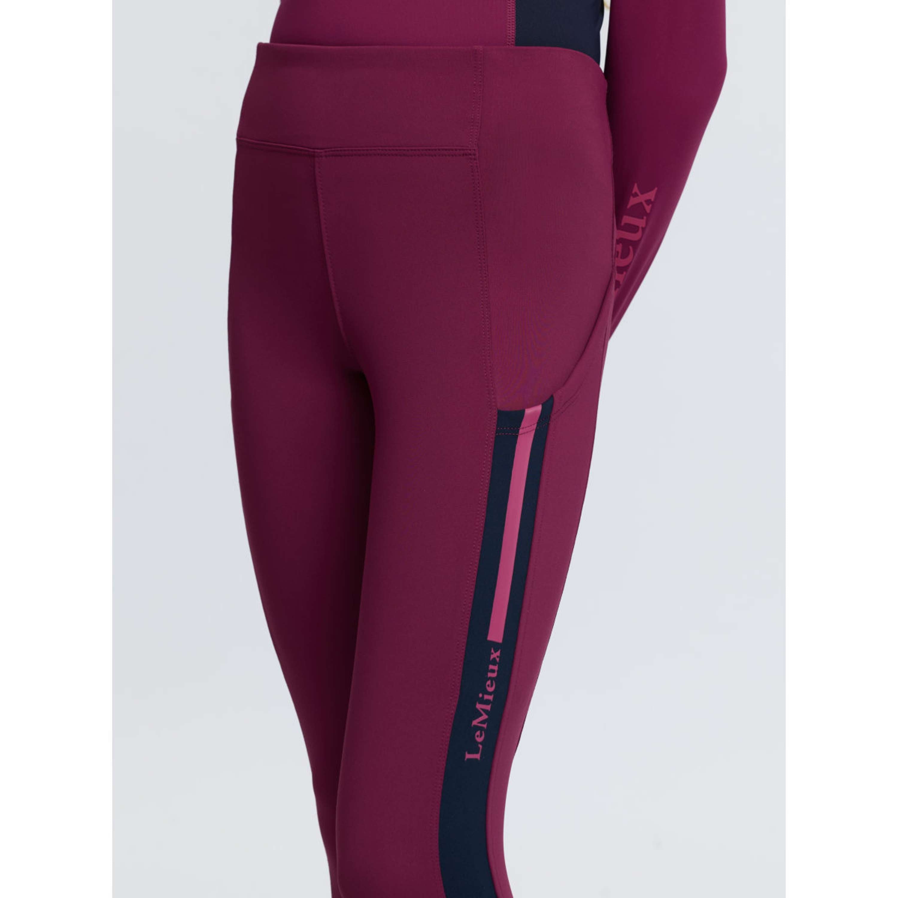 LeMieux Legginsy Jeździeckie Orla Kids Full Grip Blackberry