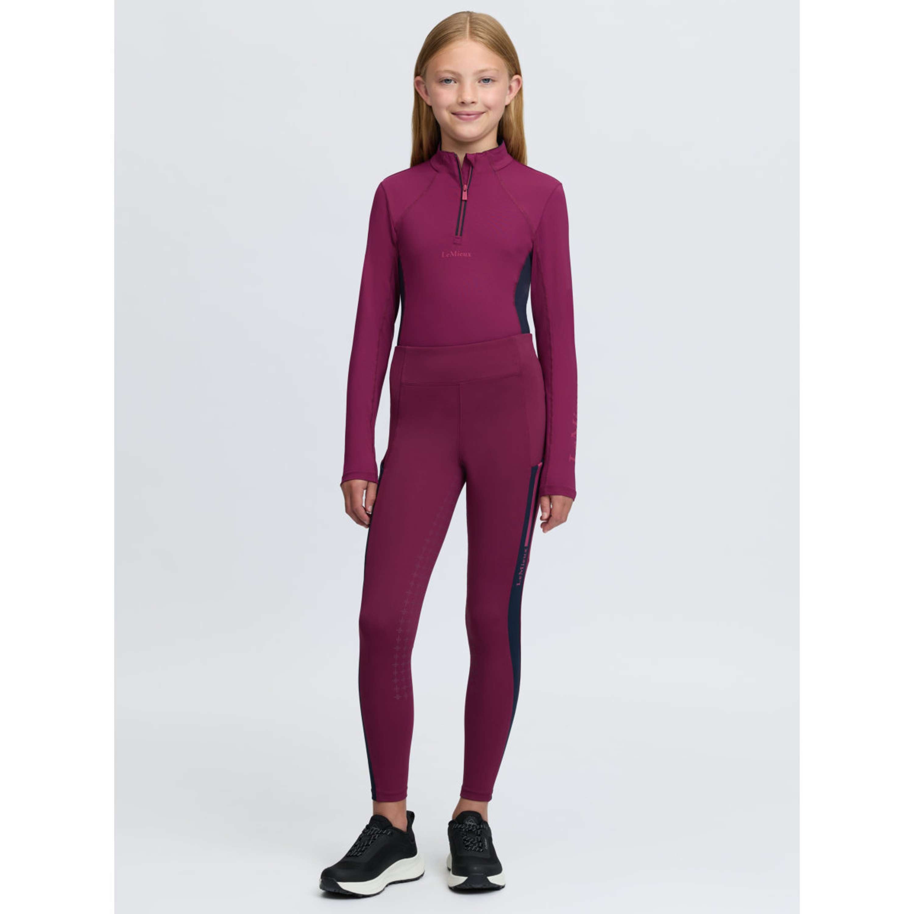 LeMieux Legginsy Jeździeckie Orla Kids Full Grip Blackberry