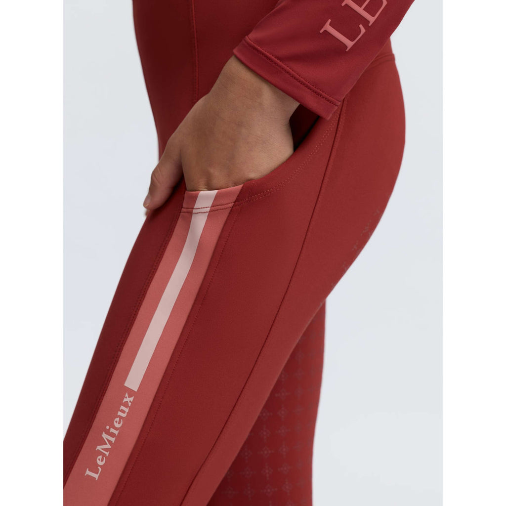 LeMieux Legginsy jeździeckie dziecięce Orla z pełnym lejem Russet