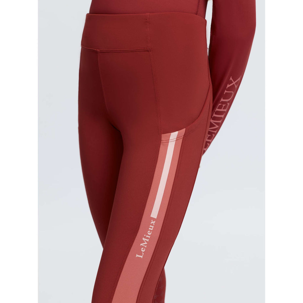 LeMieux Legginsy jeździeckie dziecięce Orla z pełnym lejem Russet