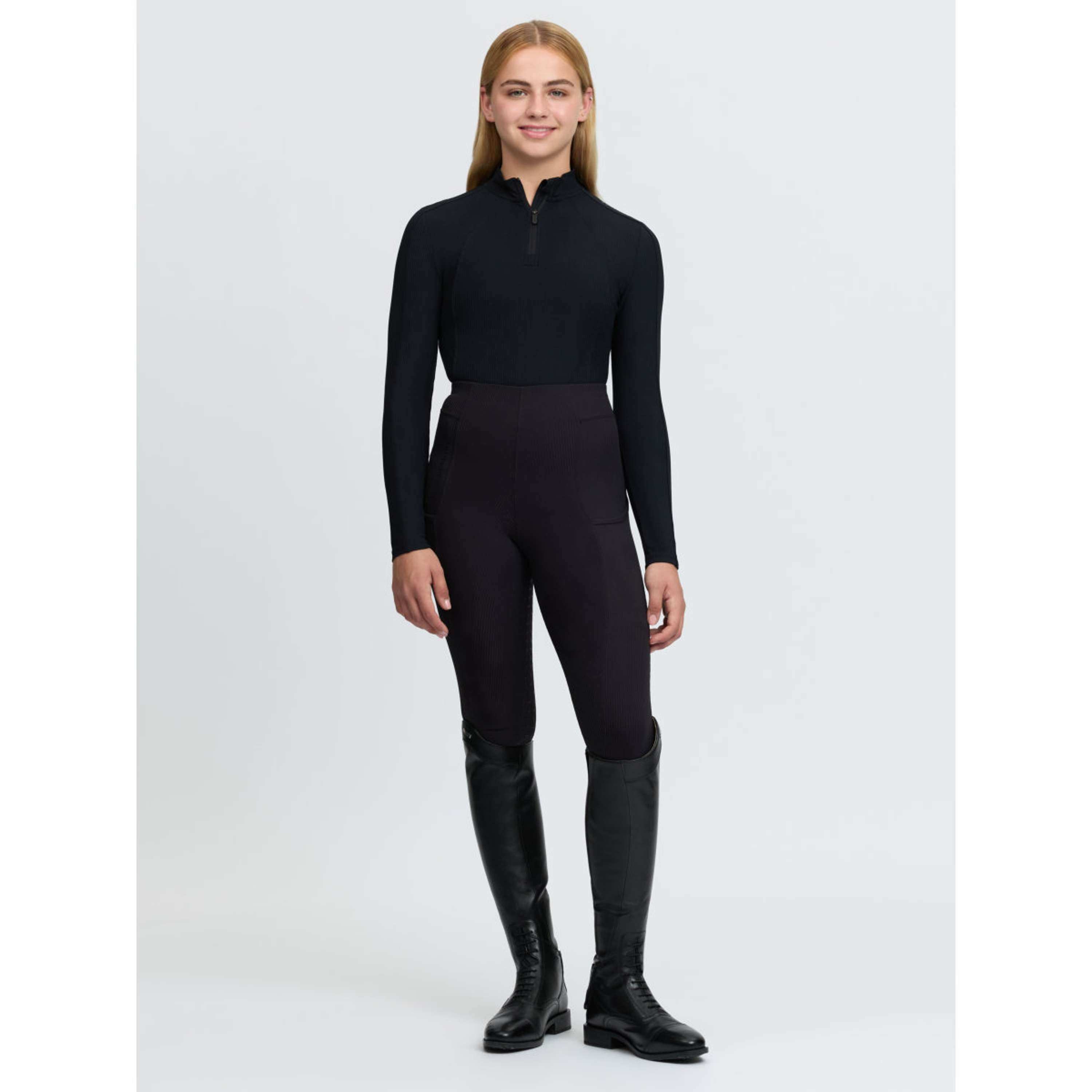 LeMieux Baselayer Raye Ribbed Kids Czarny