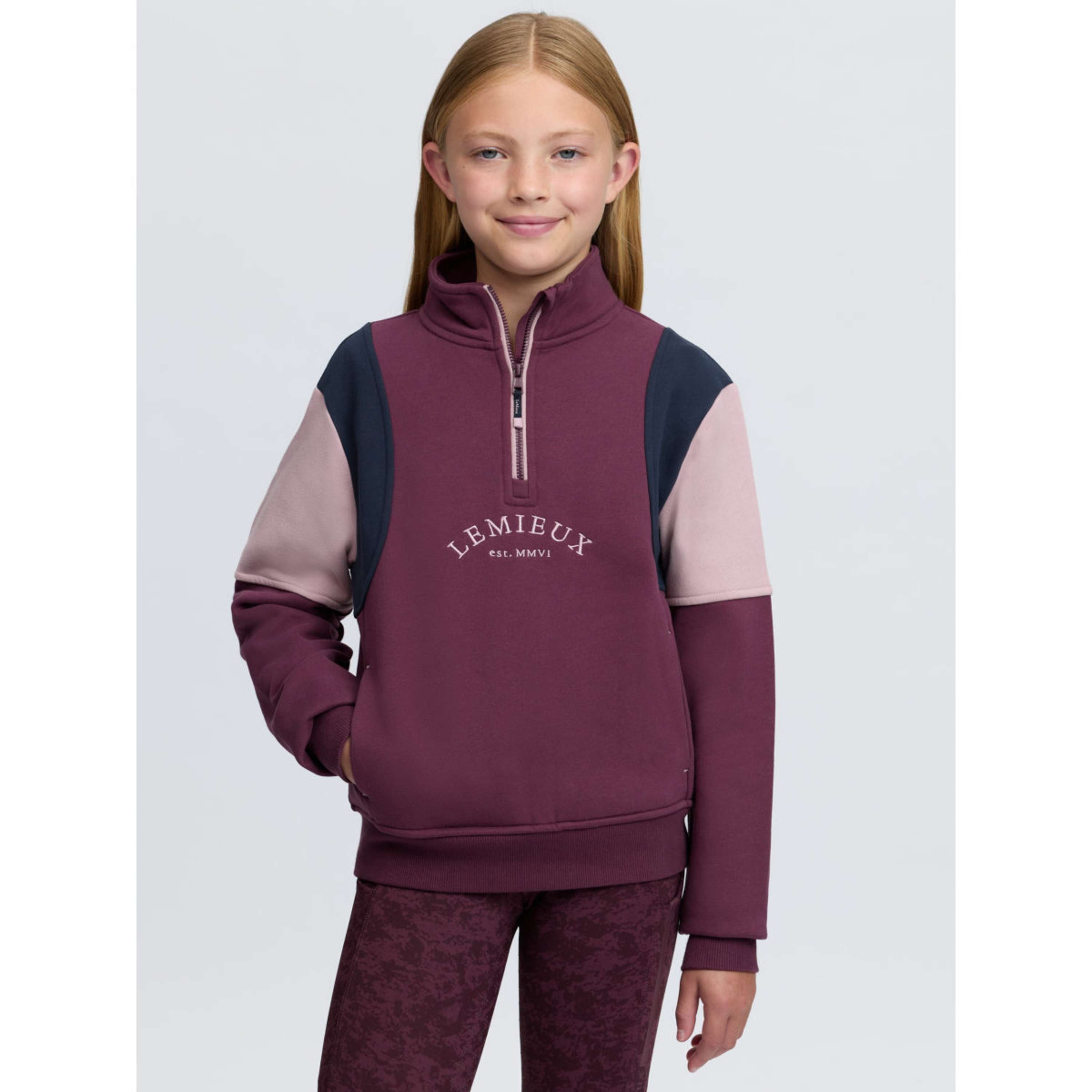 LeMieux Sweter Viola Quarter Zip Kids Bramble
