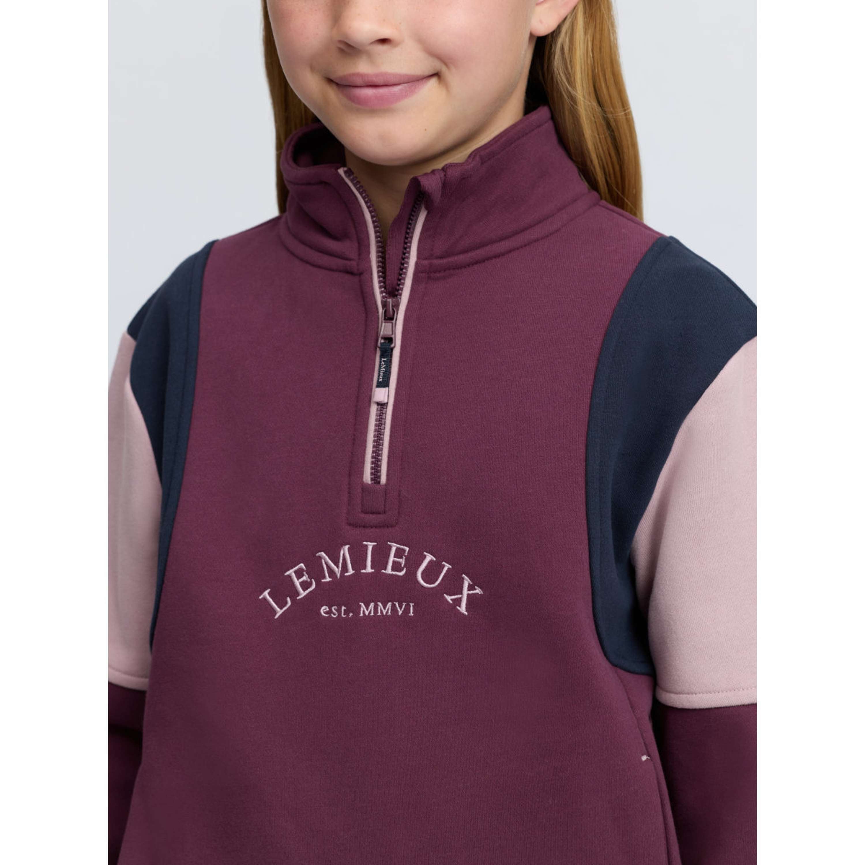 LeMieux Sweter Viola Quarter Zip Kids Bramble