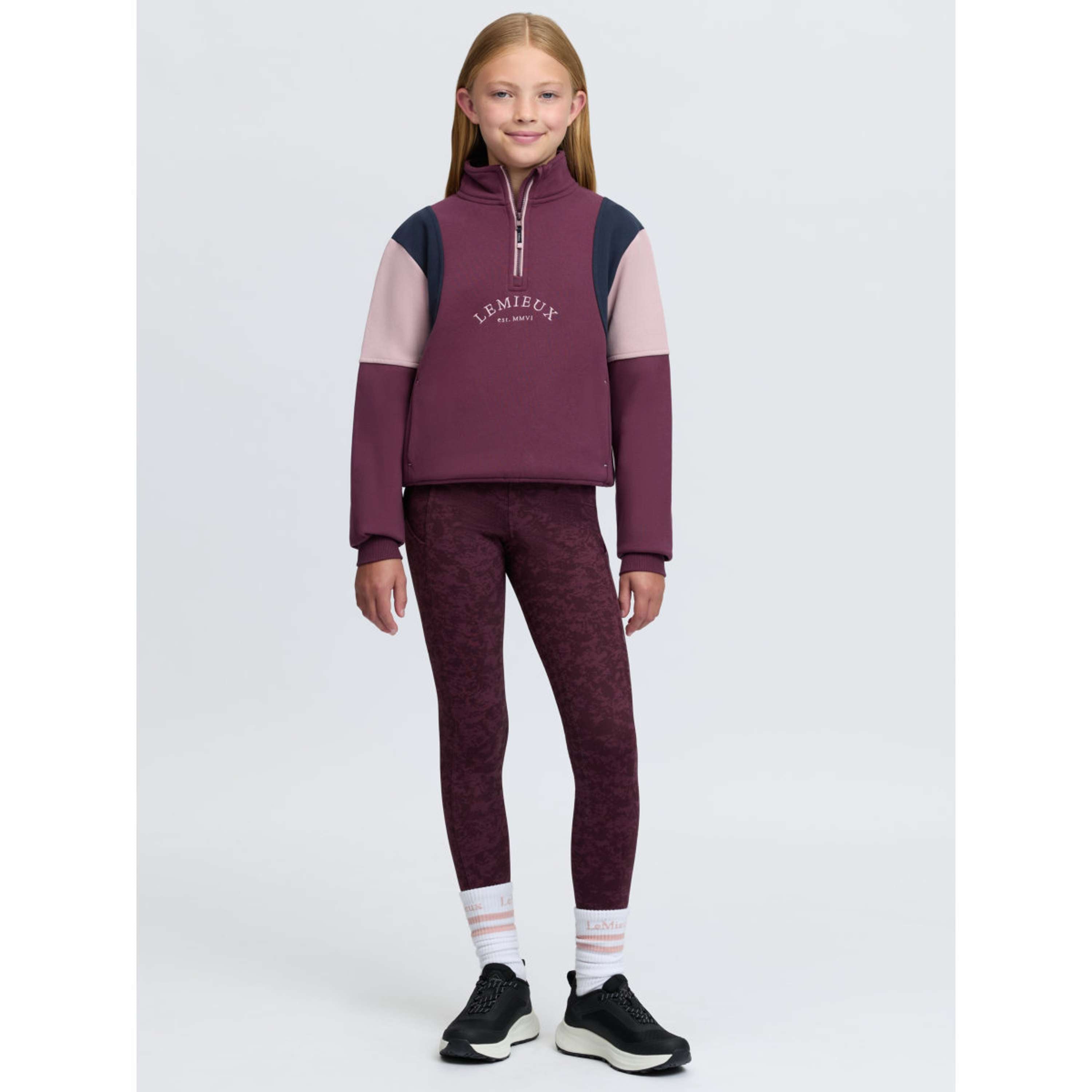 LeMieux Sweter Viola Quarter Zip Kids Bramble