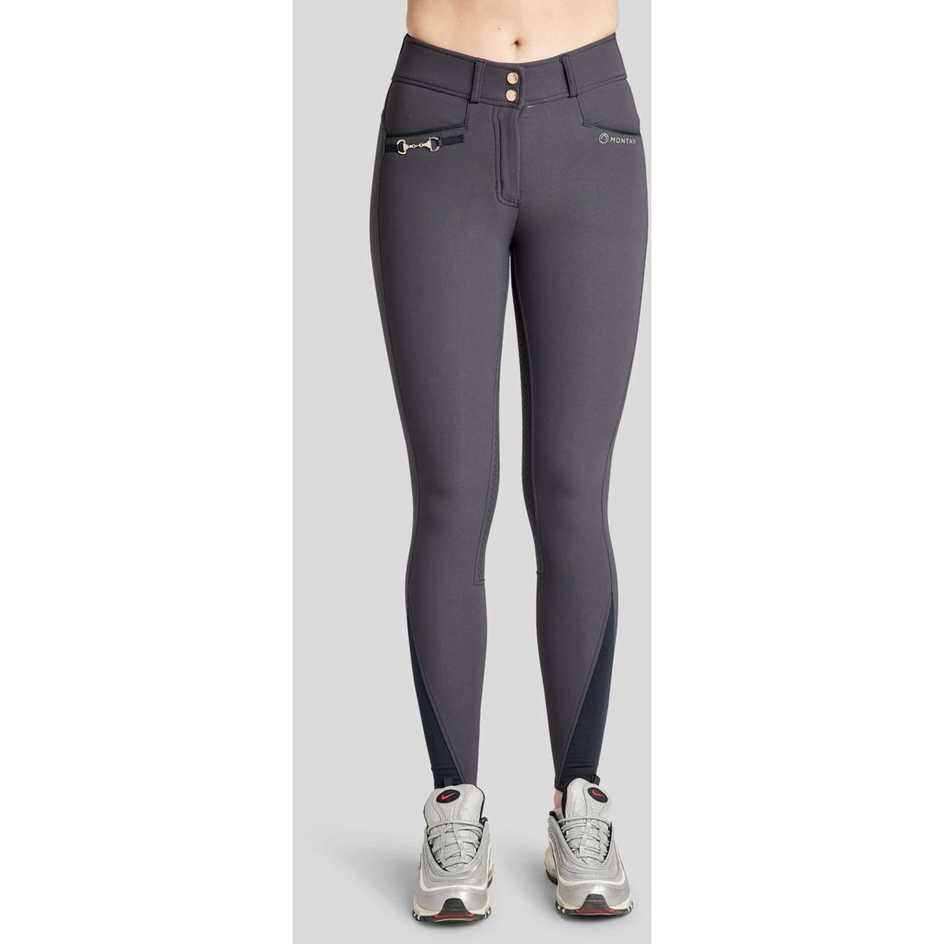 Bryczesy jeździeckie Montar Molly Highwaist Full Grip granatowe