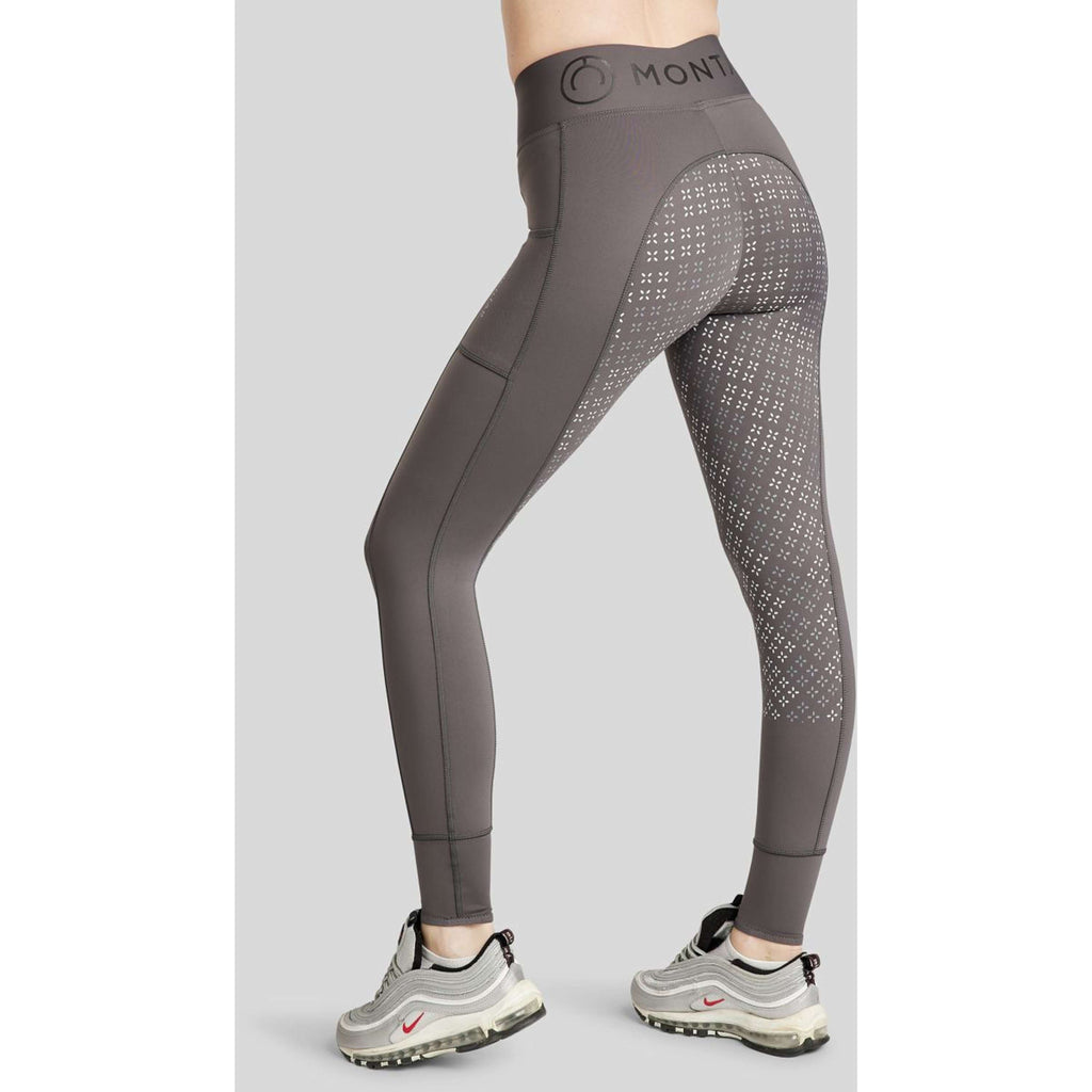 Montar Legginsy Jeździeckie Selena Pull On Full Grip Szary