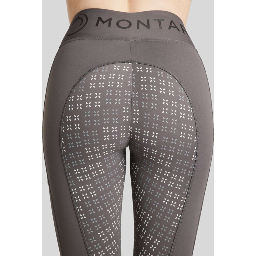 Montar Legginsy Jeździeckie Selena Pull On Full Grip Szary