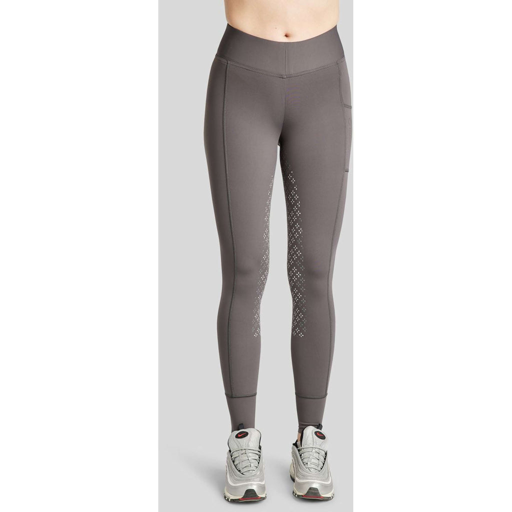 Montar Legginsy Jeździeckie Selena Pull On Full Grip Szary