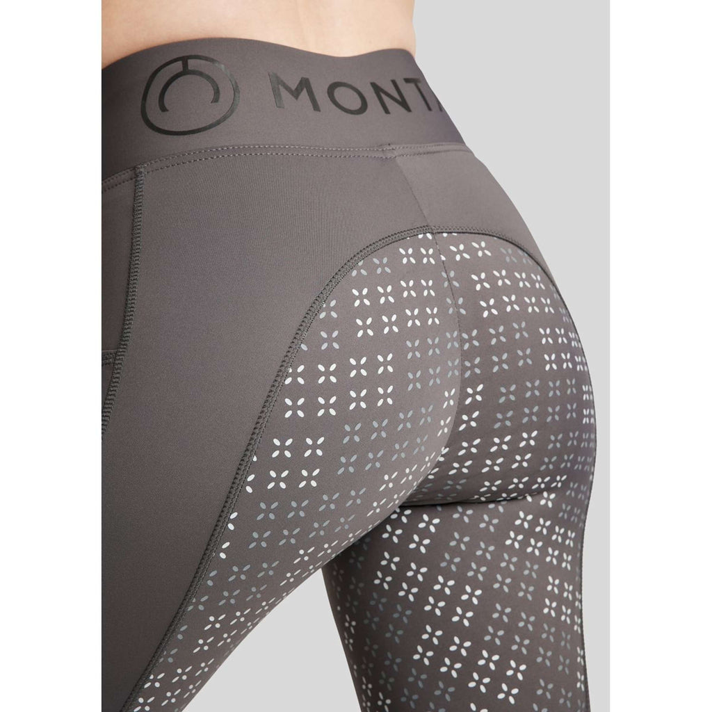Montar Legginsy Jeździeckie Selena Pull On Full Grip Szary