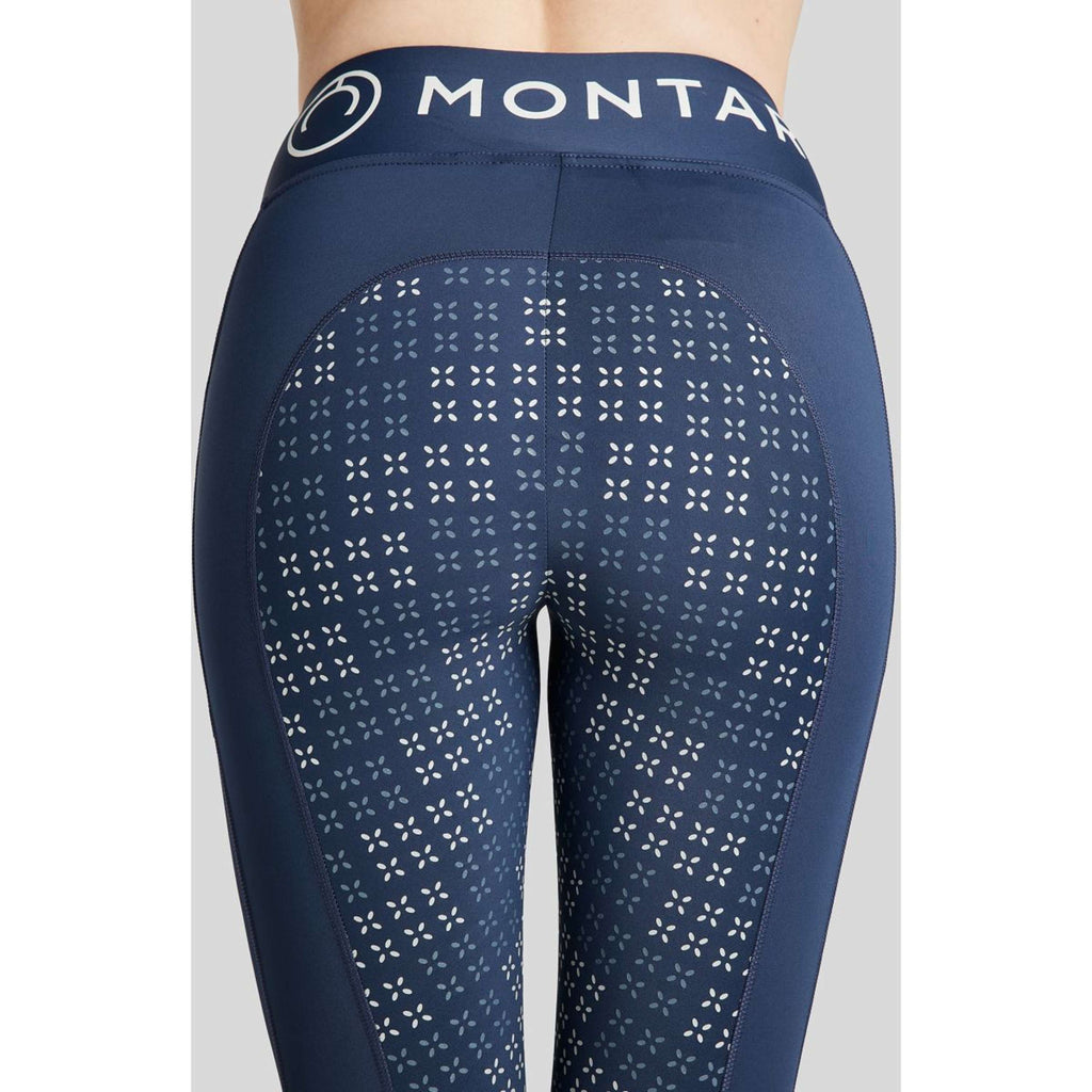 Leginsy jeździeckie Montar Selena Pull On FullGrip granatowe
