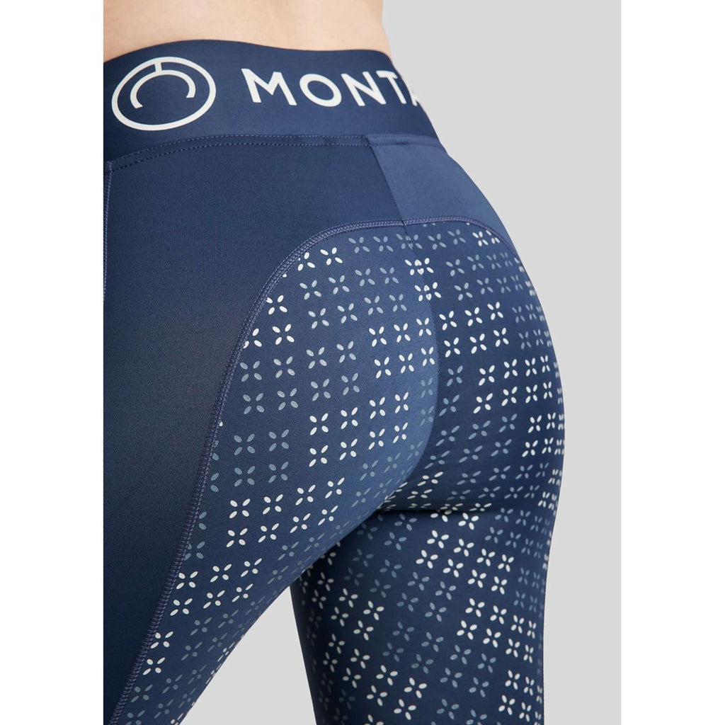 Leginsy jeździeckie Montar Selena Pull On FullGrip granatowe