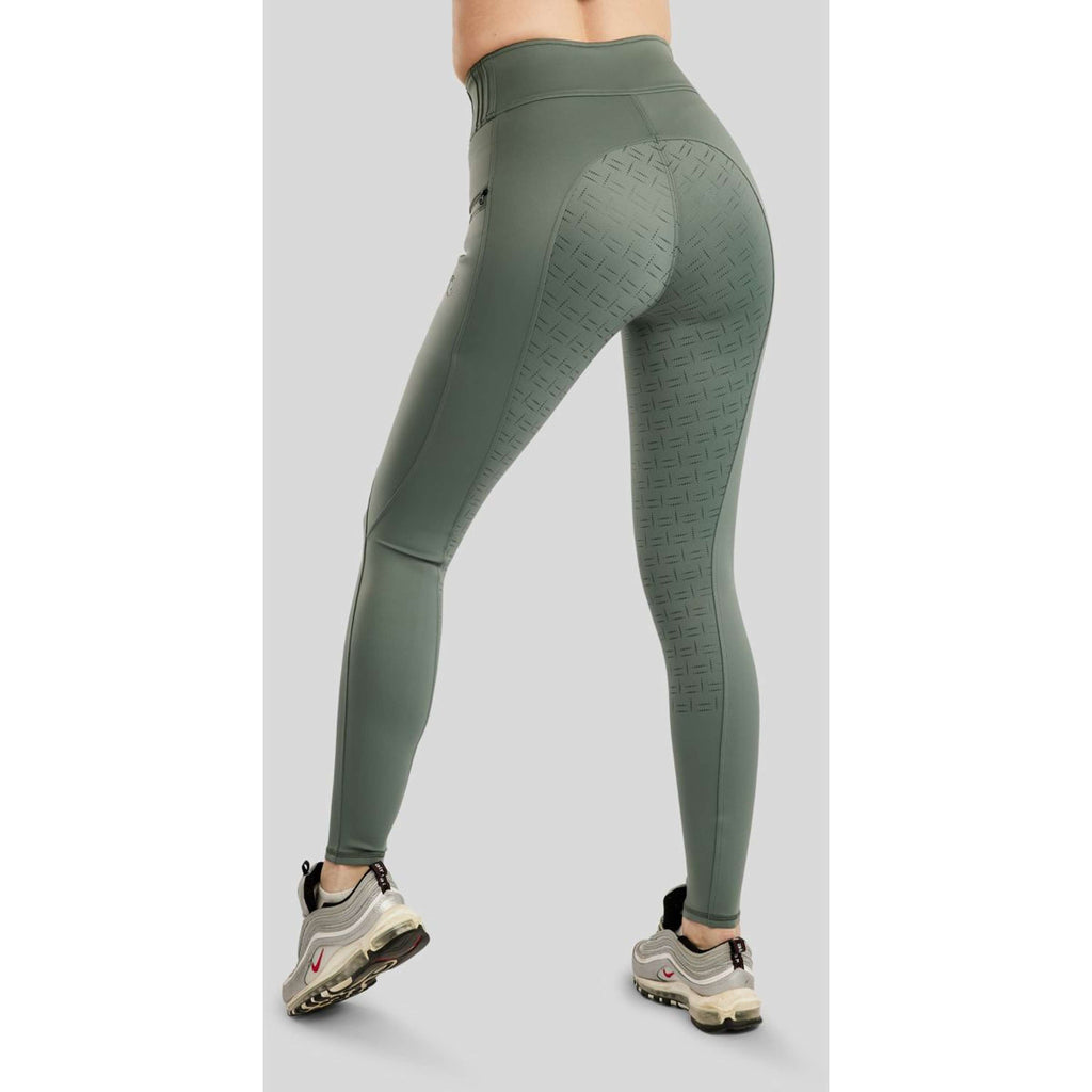 Montar Legginsy Jeździeckie MoPearl Pintuck Full Grip Nefrytowy