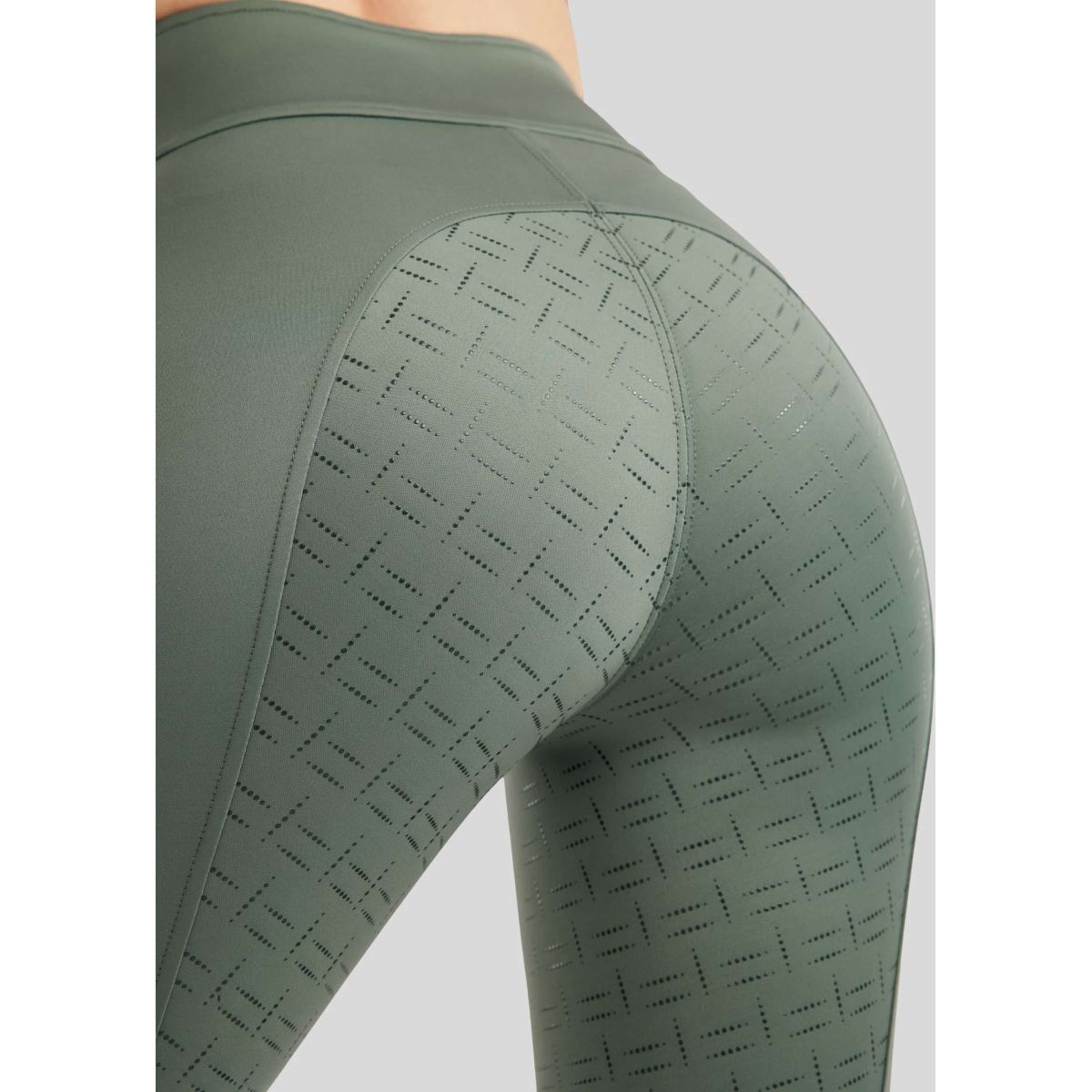 Montar Legginsy Jeździeckie MoPearl Pintuck Full Grip Nefrytowy